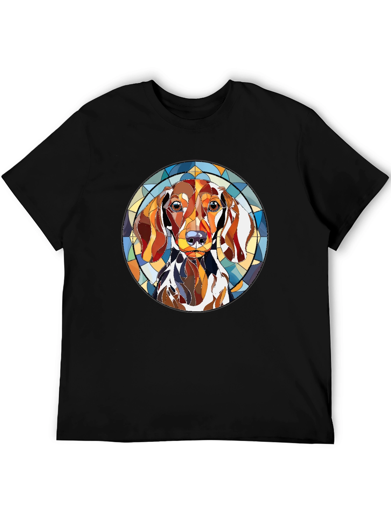 Dachshund Stained Glass Style Graphic Tee