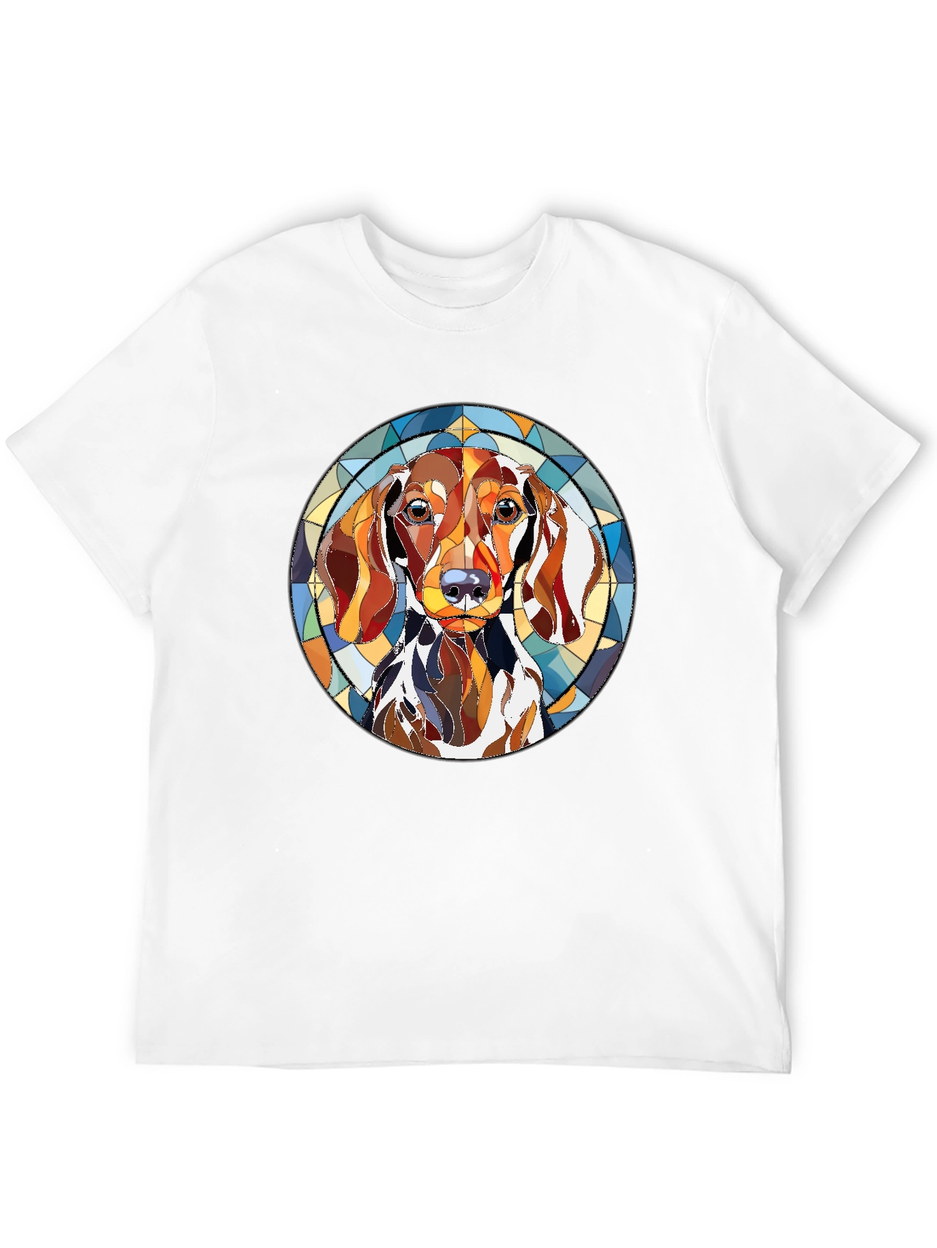 Dachshund Stained Glass Style Graphic Tee