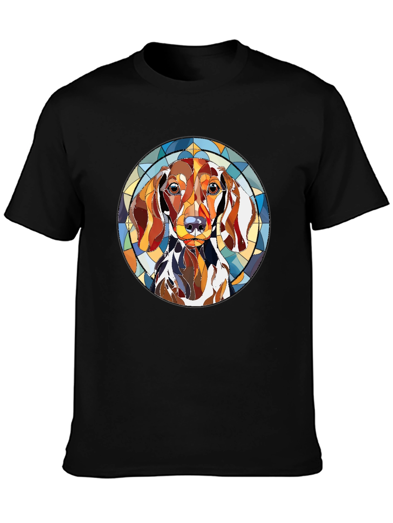 Dachshund Stained Glass Style Graphic Tee