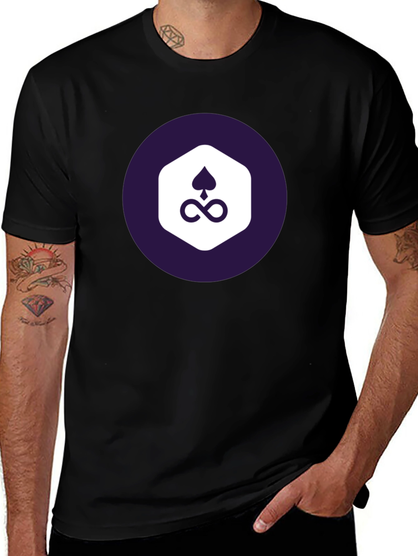 Stylish Black Tee with Unique Graphic Design