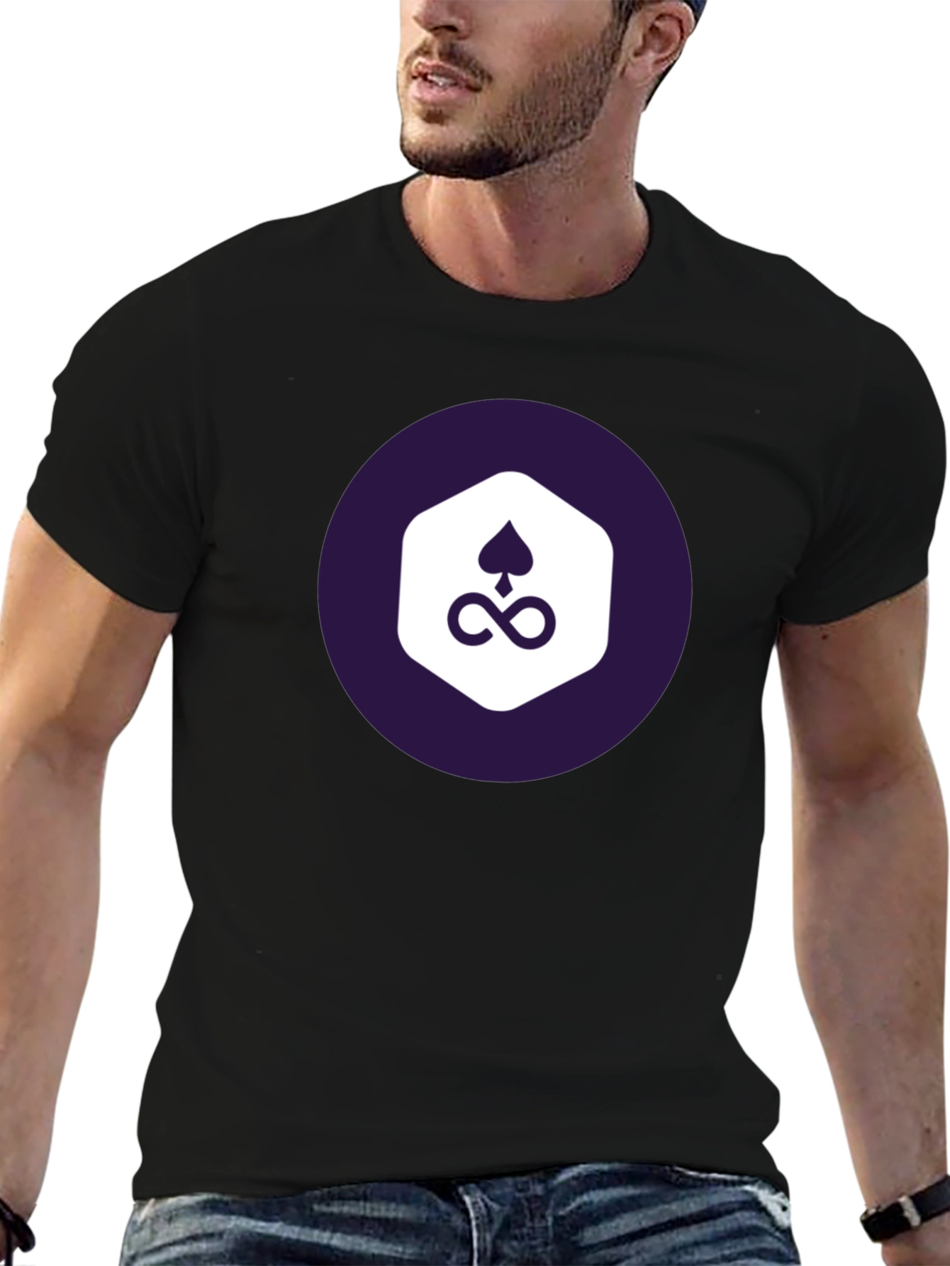 Stylish Black Tee with Unique Graphic Design