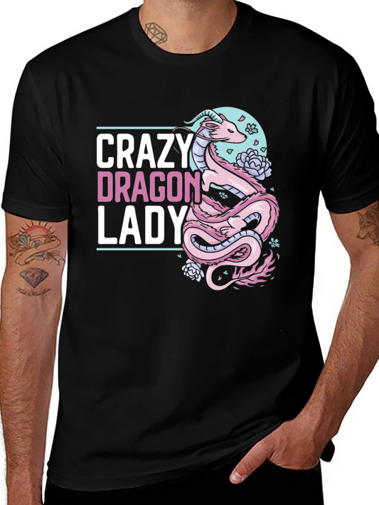 Crazy Dragon Lady T-Shirt - Unique Graphic Tee