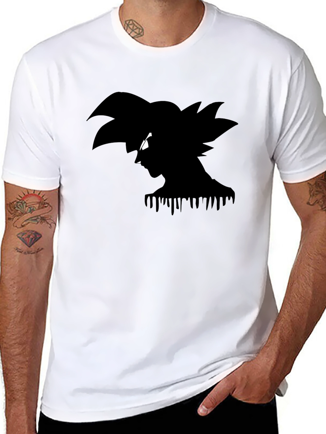 Silhouette Goku T-Shirt - Black Anime Tee