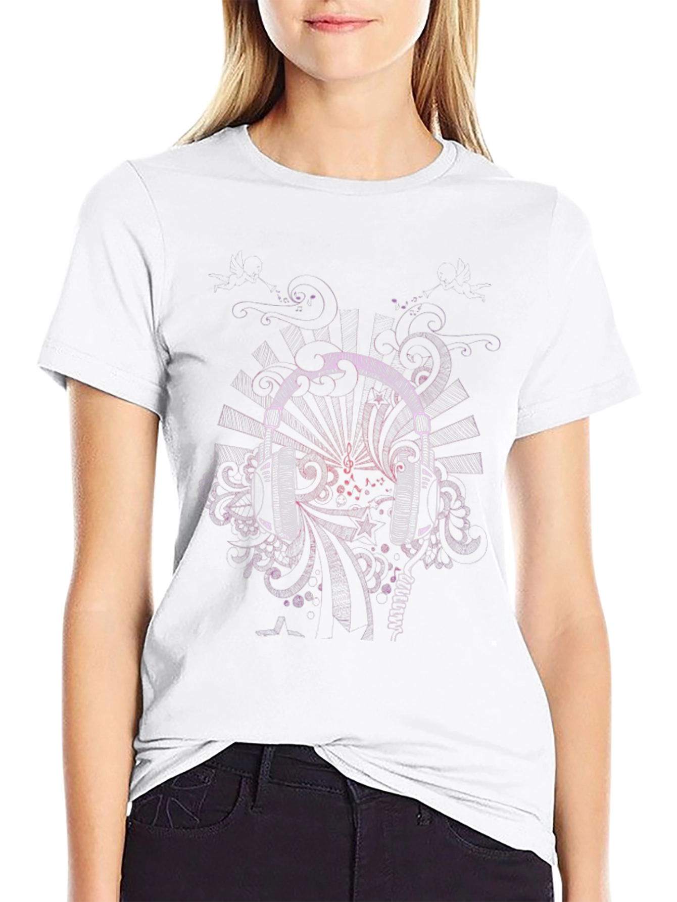 Music Headphones Graphic T-Shirt