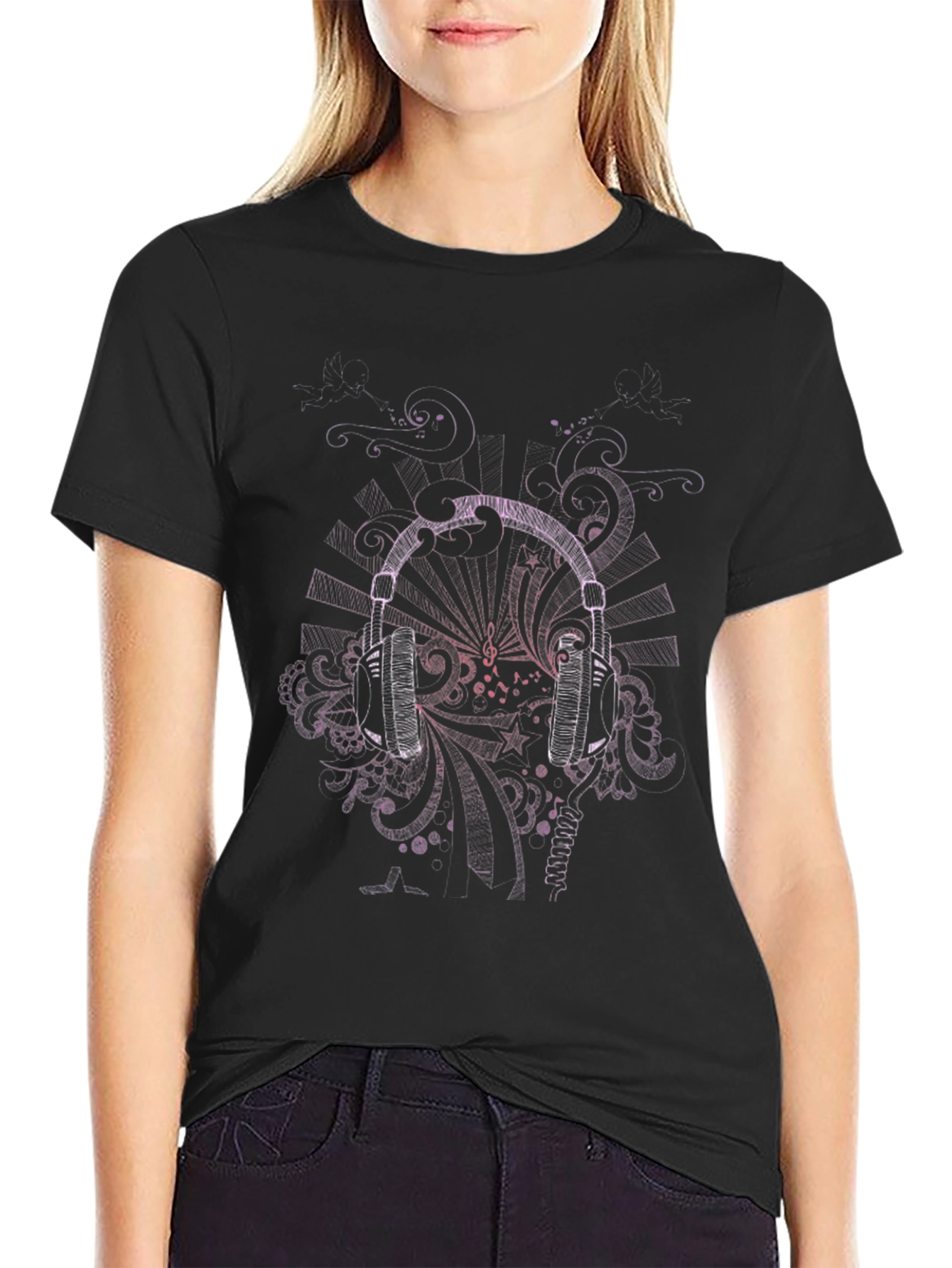Music Headphones Graphic T-Shirt