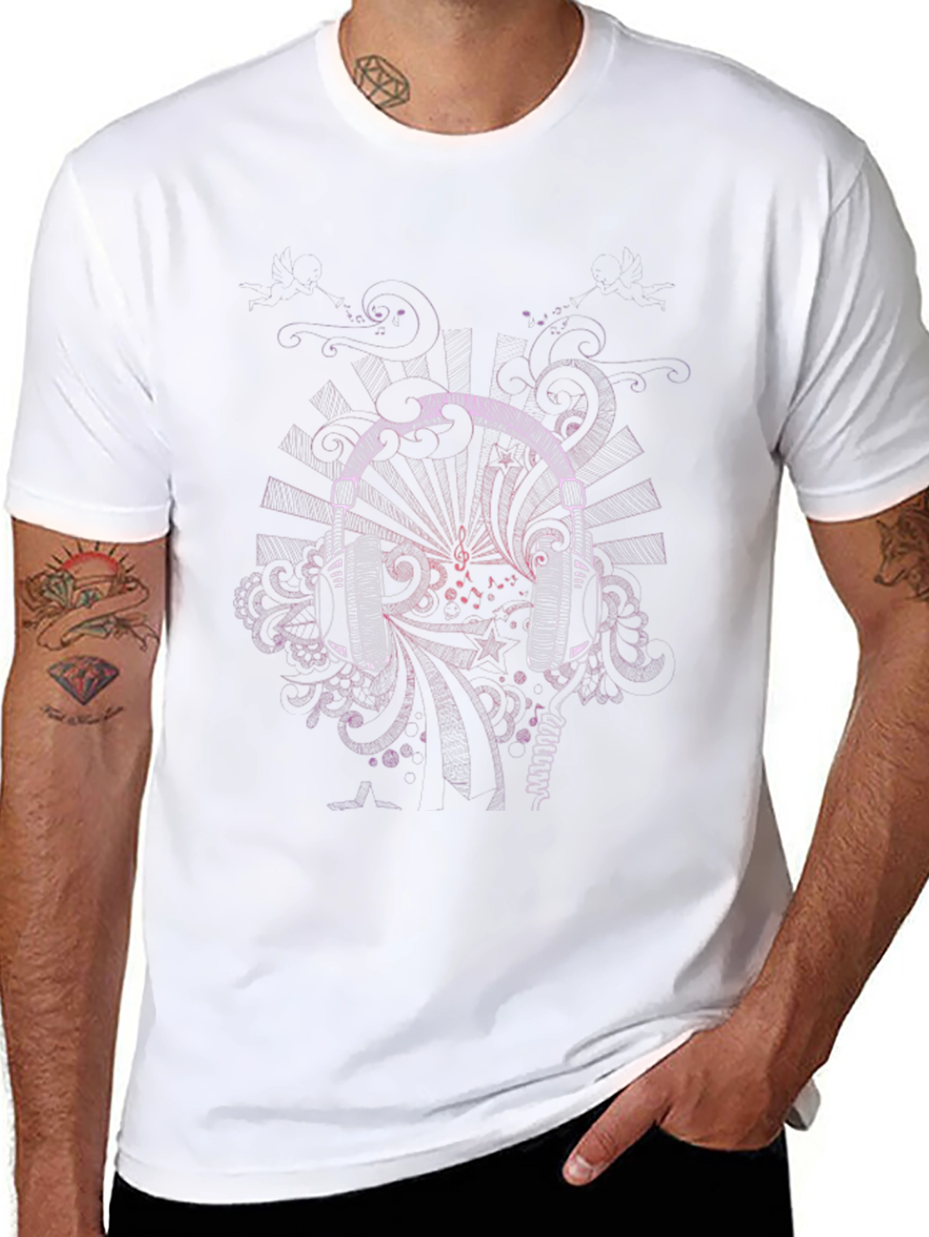 Music Headphones Graphic T-Shirt