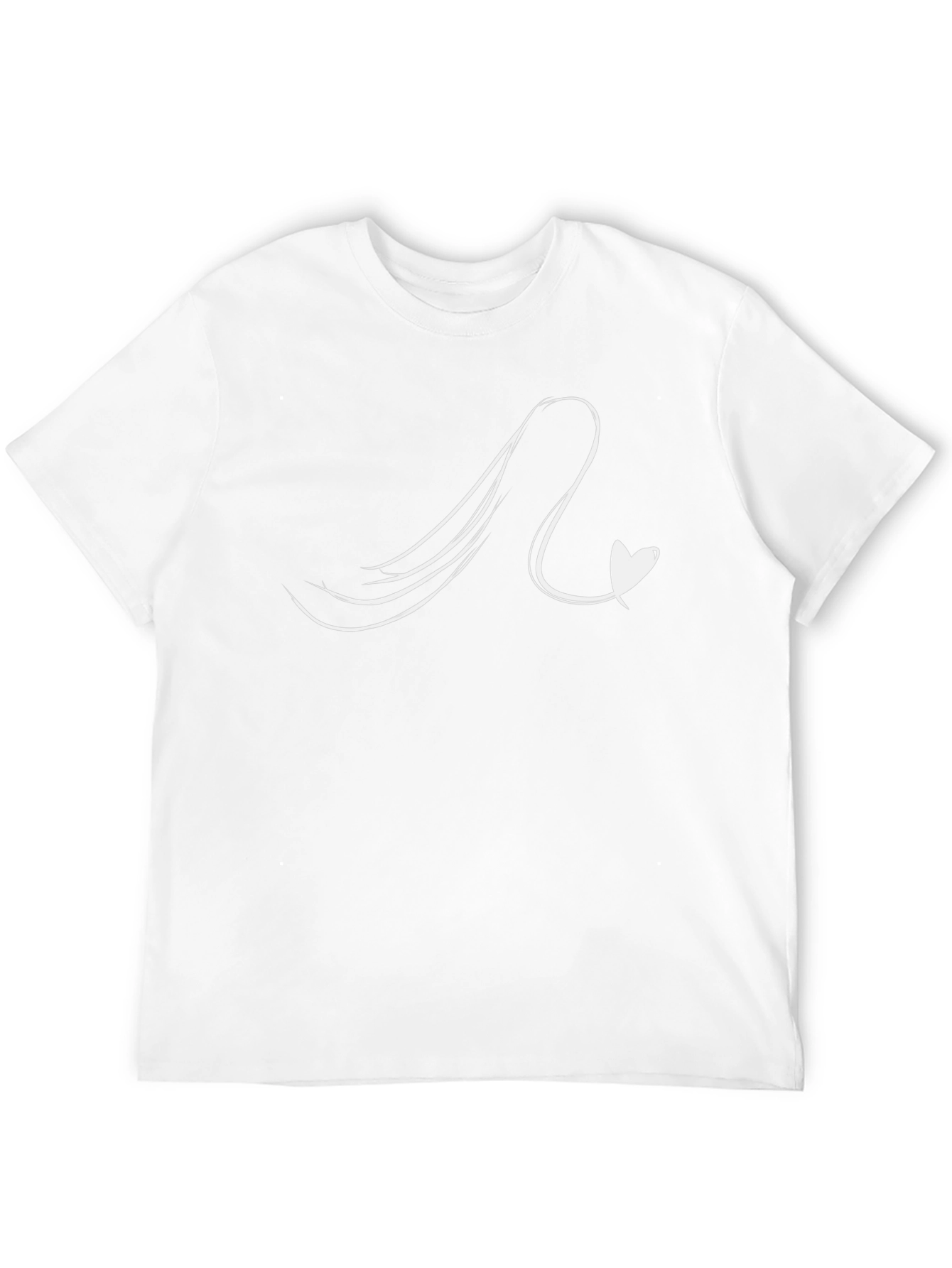 Mens Black Tee with Heart Wave Design