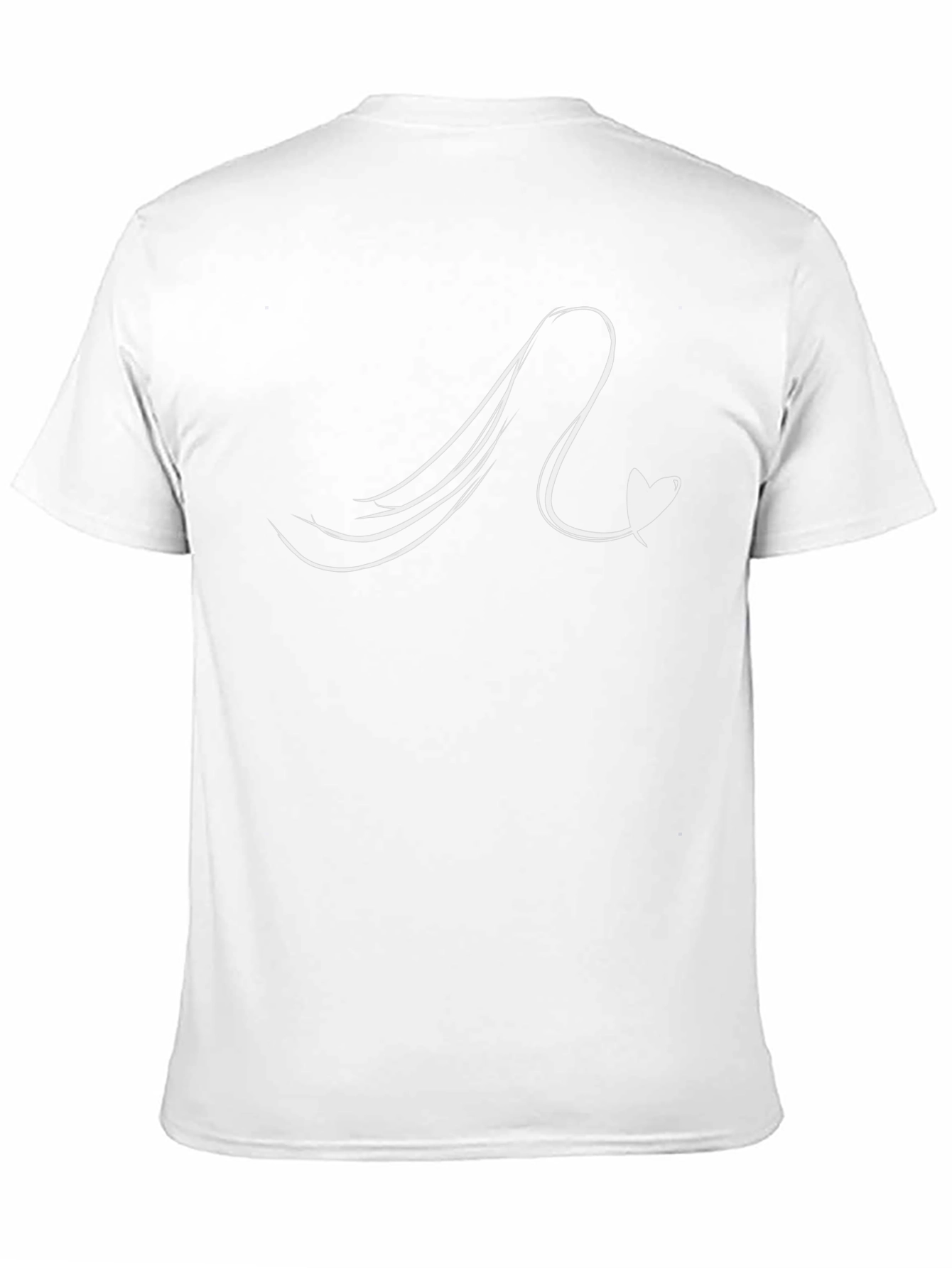 Mens Black Tee with Heart Wave Design