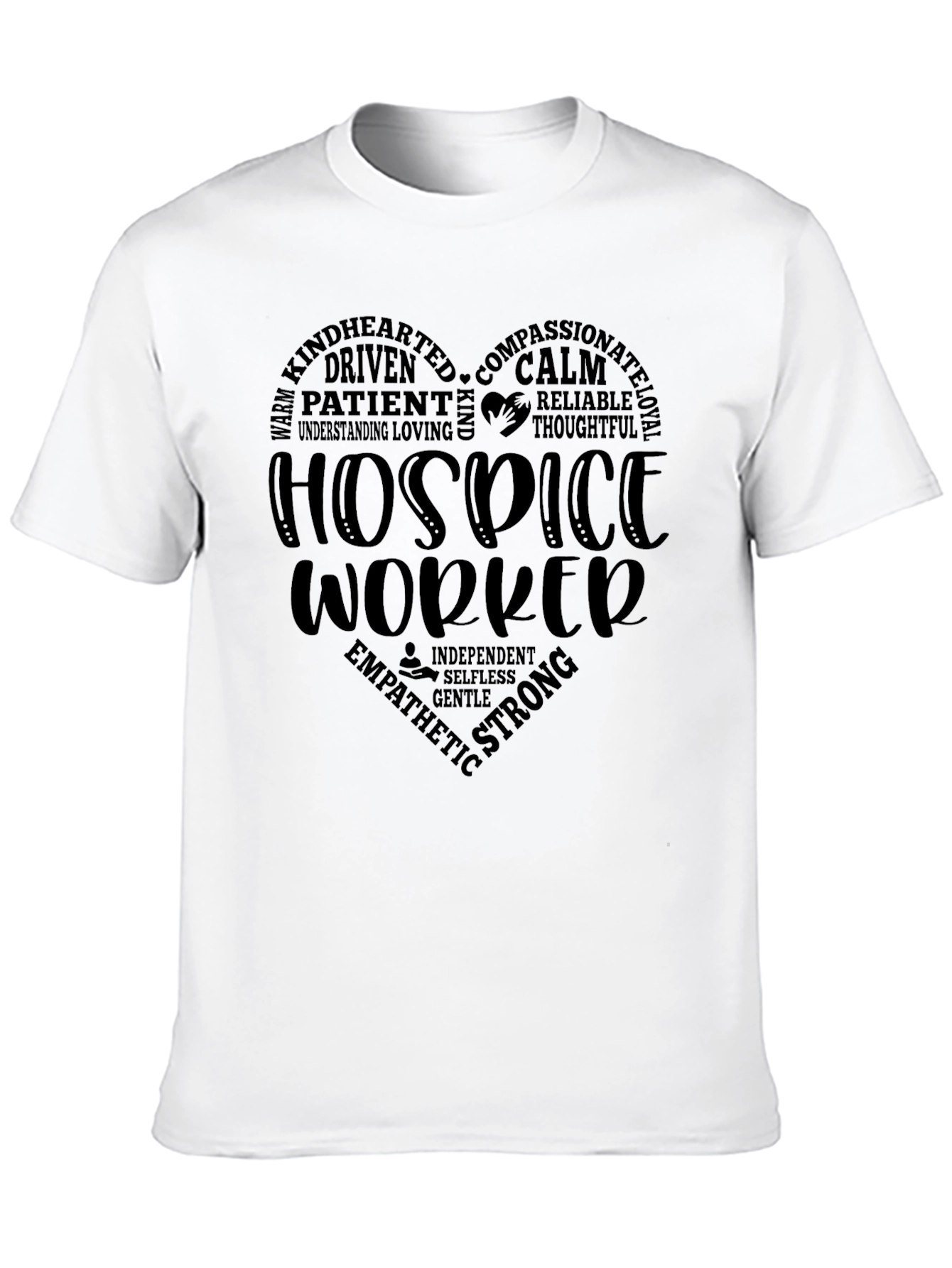 Hospice Worker Heart Graphic Tee - Black