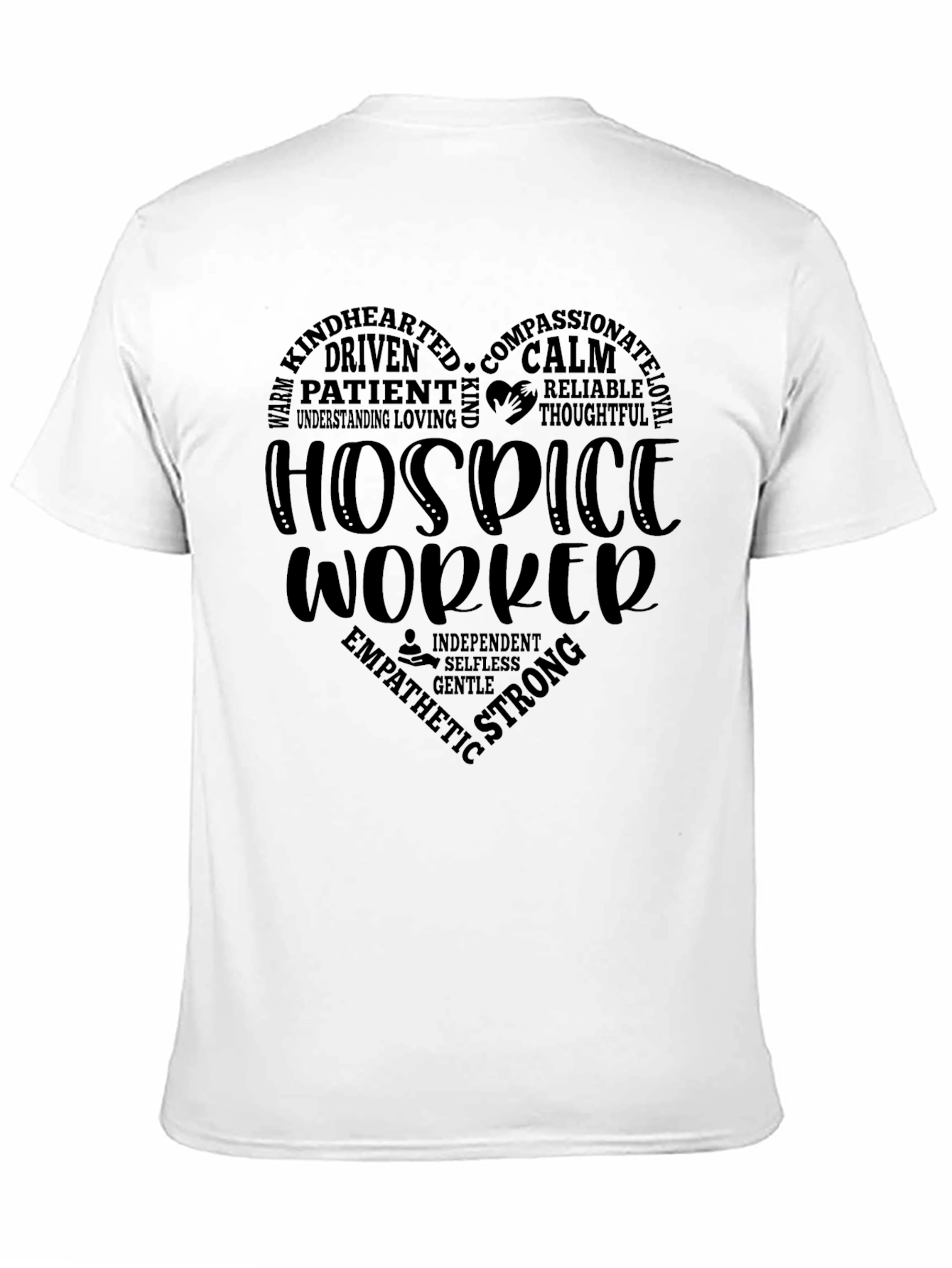 Hospice Worker Heart Graphic Tee - Black