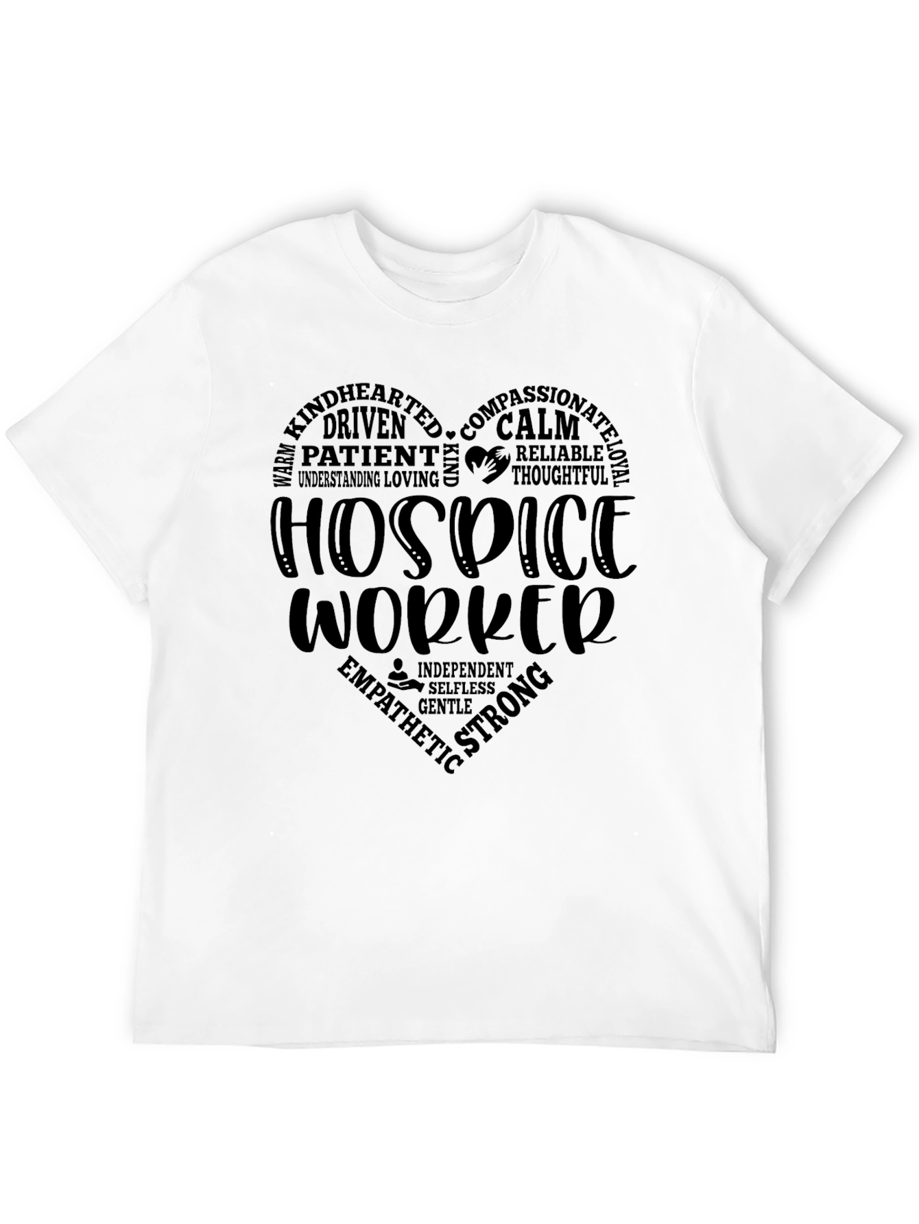 Hospice Worker Heart Graphic Tee - Black