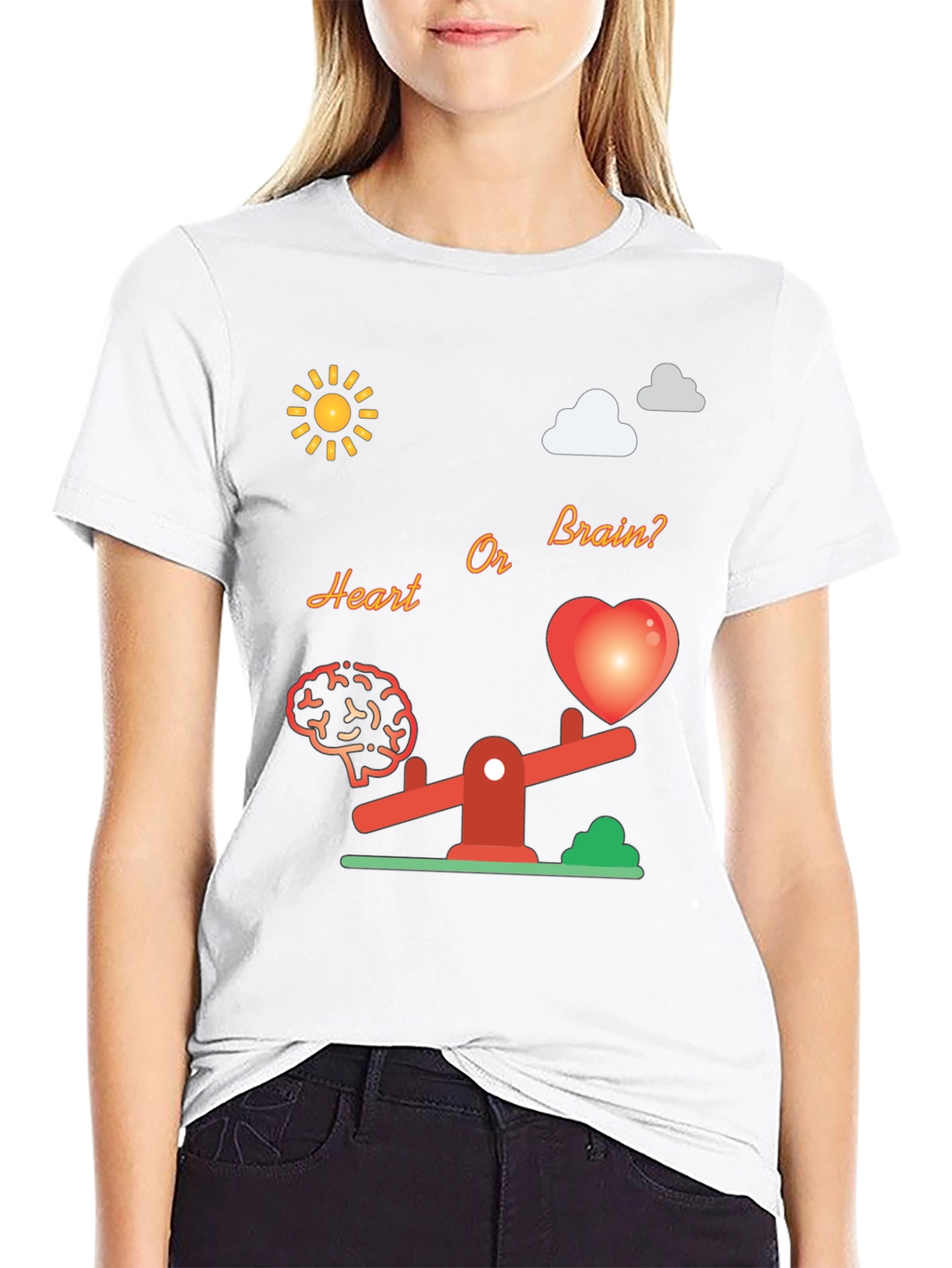Heart or Brain T-Shirt - Stylish Graphic Tee