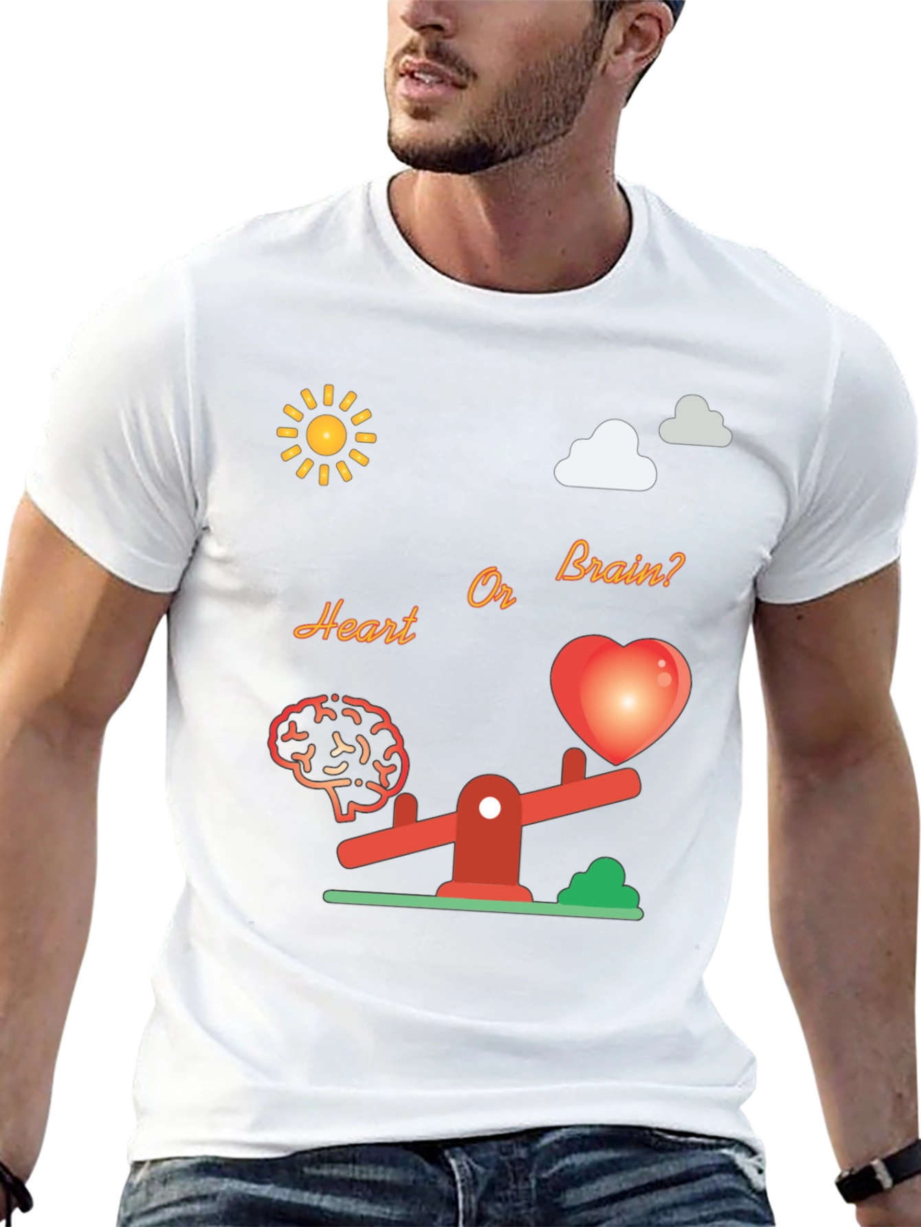 Heart or Brain T-Shirt - Stylish Graphic Tee