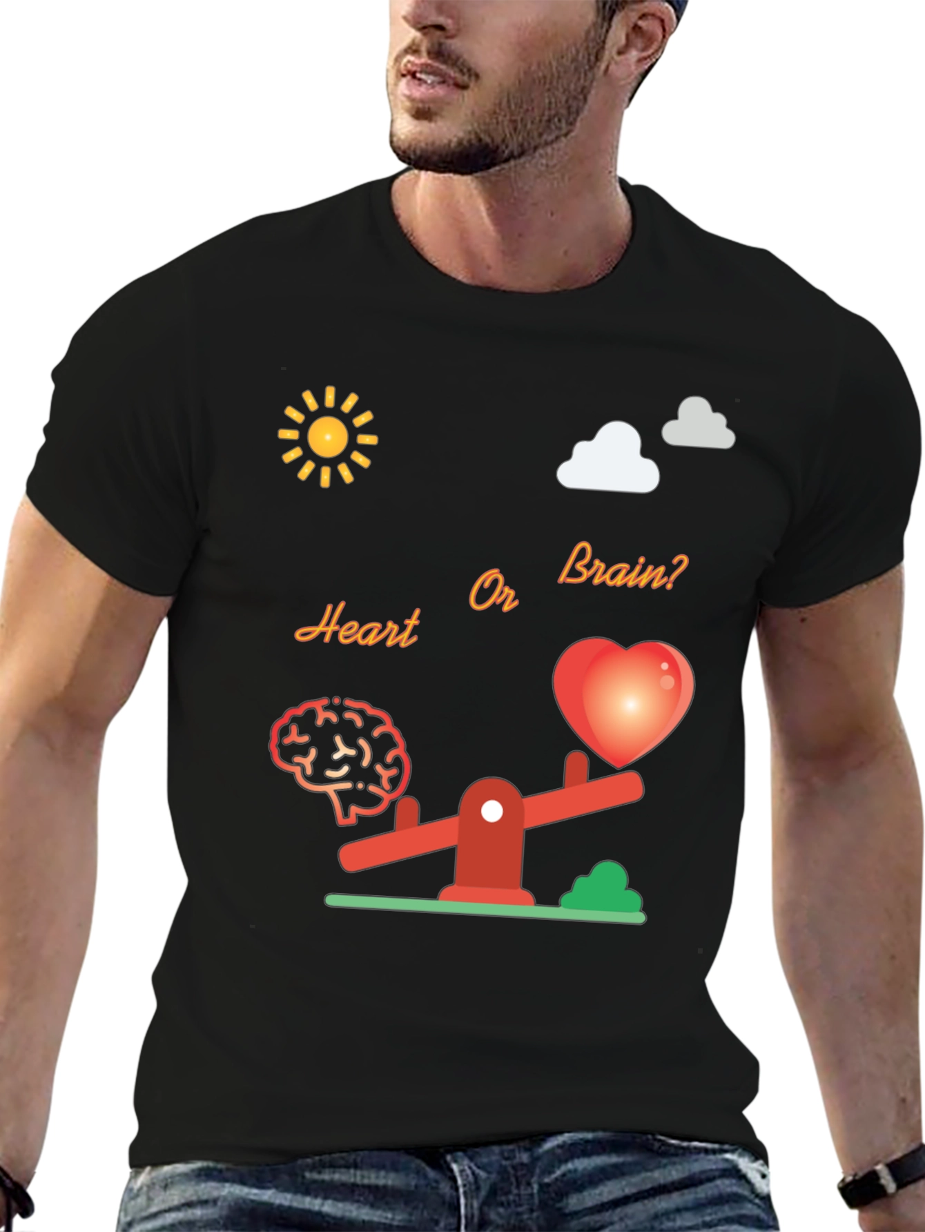 Heart or Brain T-Shirt - Stylish Graphic Tee