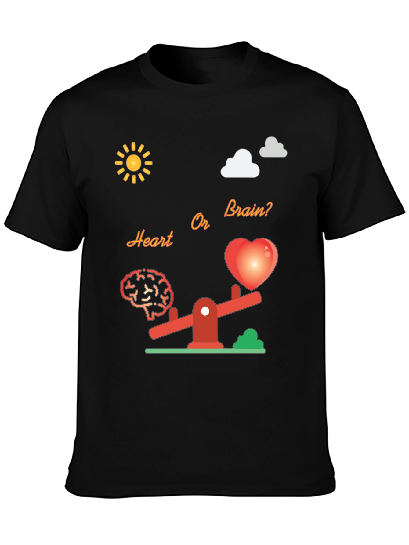 Heart or Brain T-Shirt - Stylish Graphic Tee