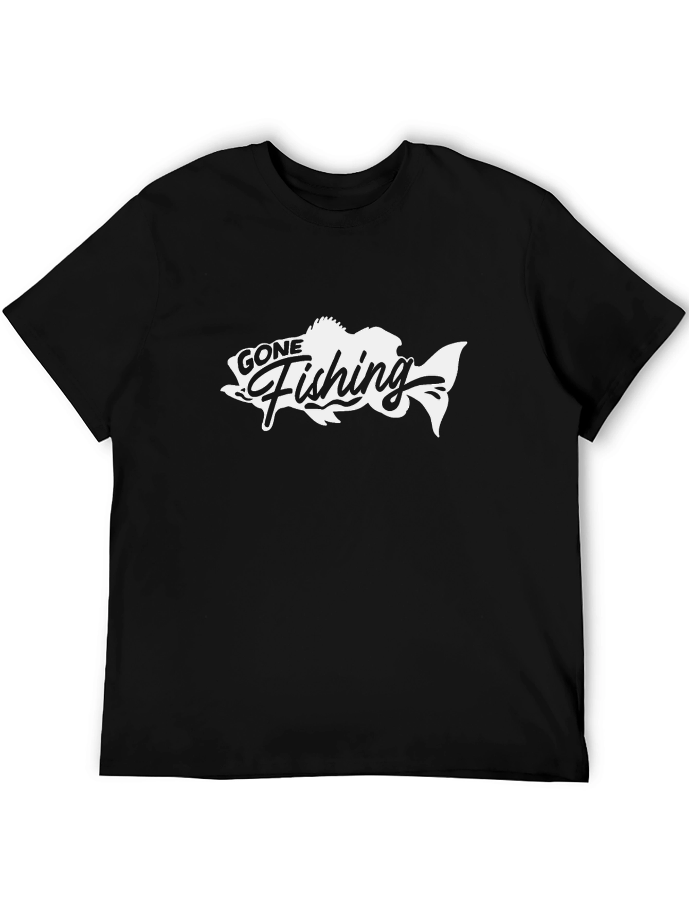 Gone Fishing Black T-Shirt - Angler Tee