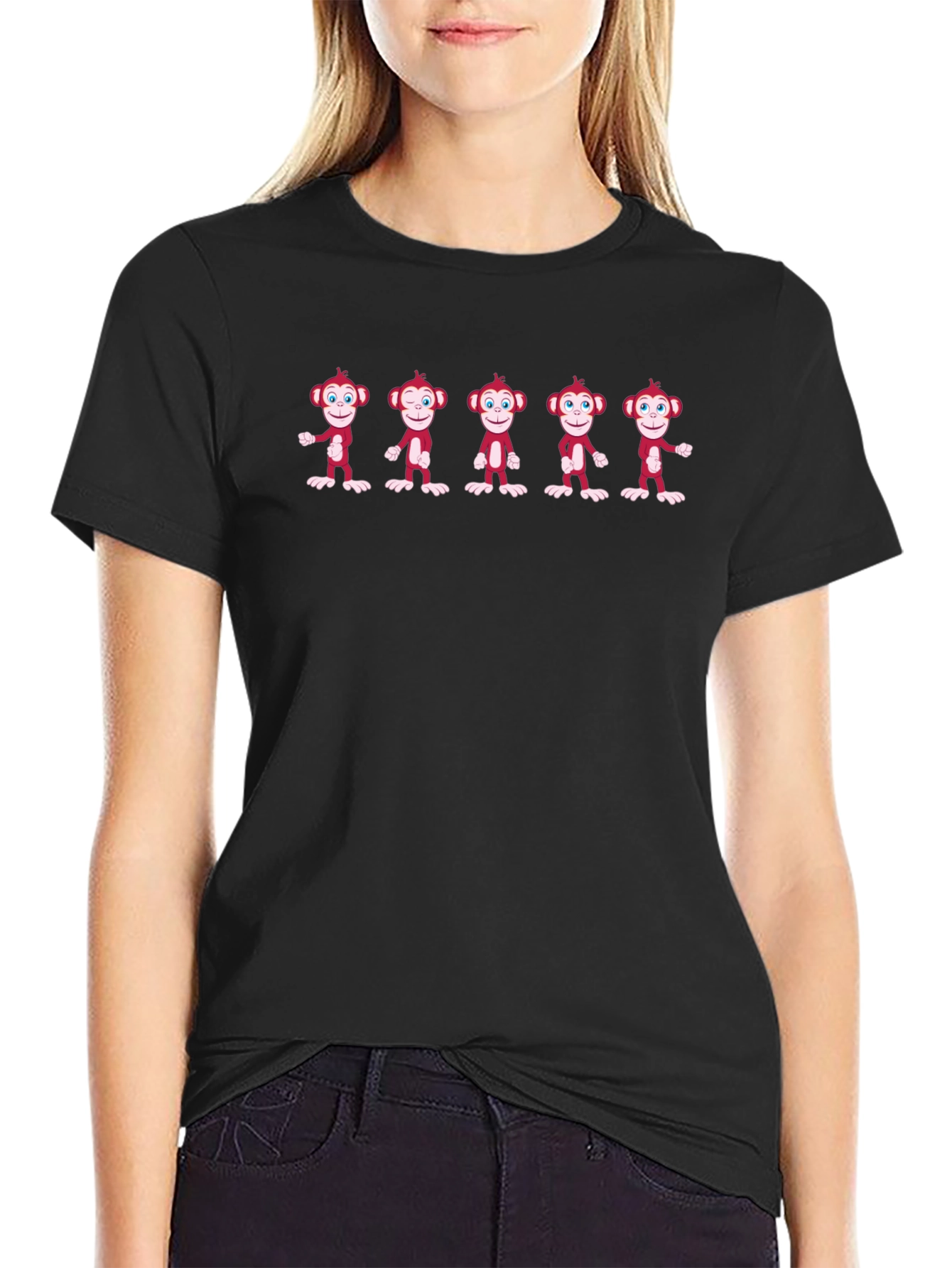 Monkey See Monkey Do Black T-Shirt