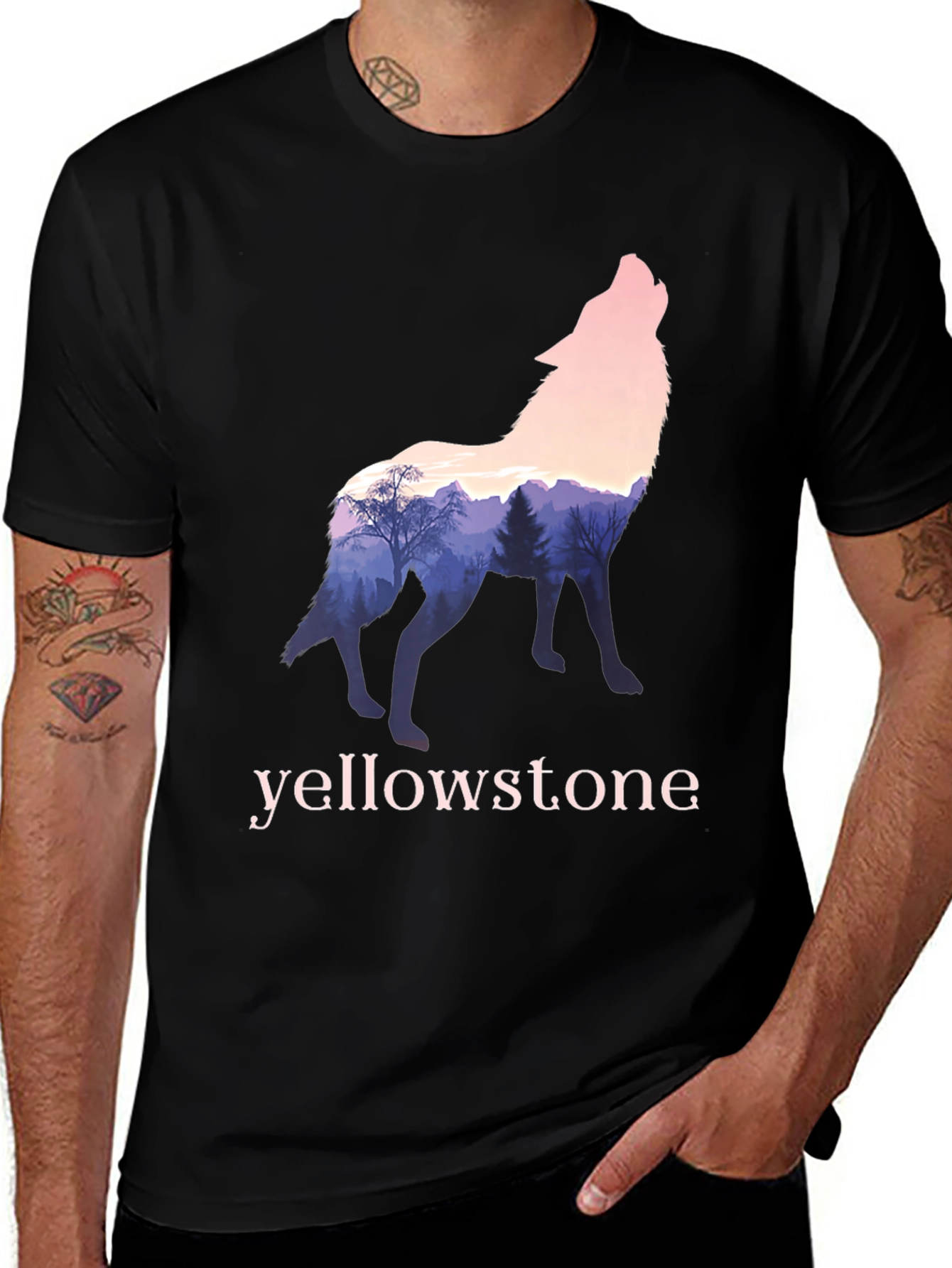 Yellowstone Wolf Graphic Tee - Nature Inspired Design