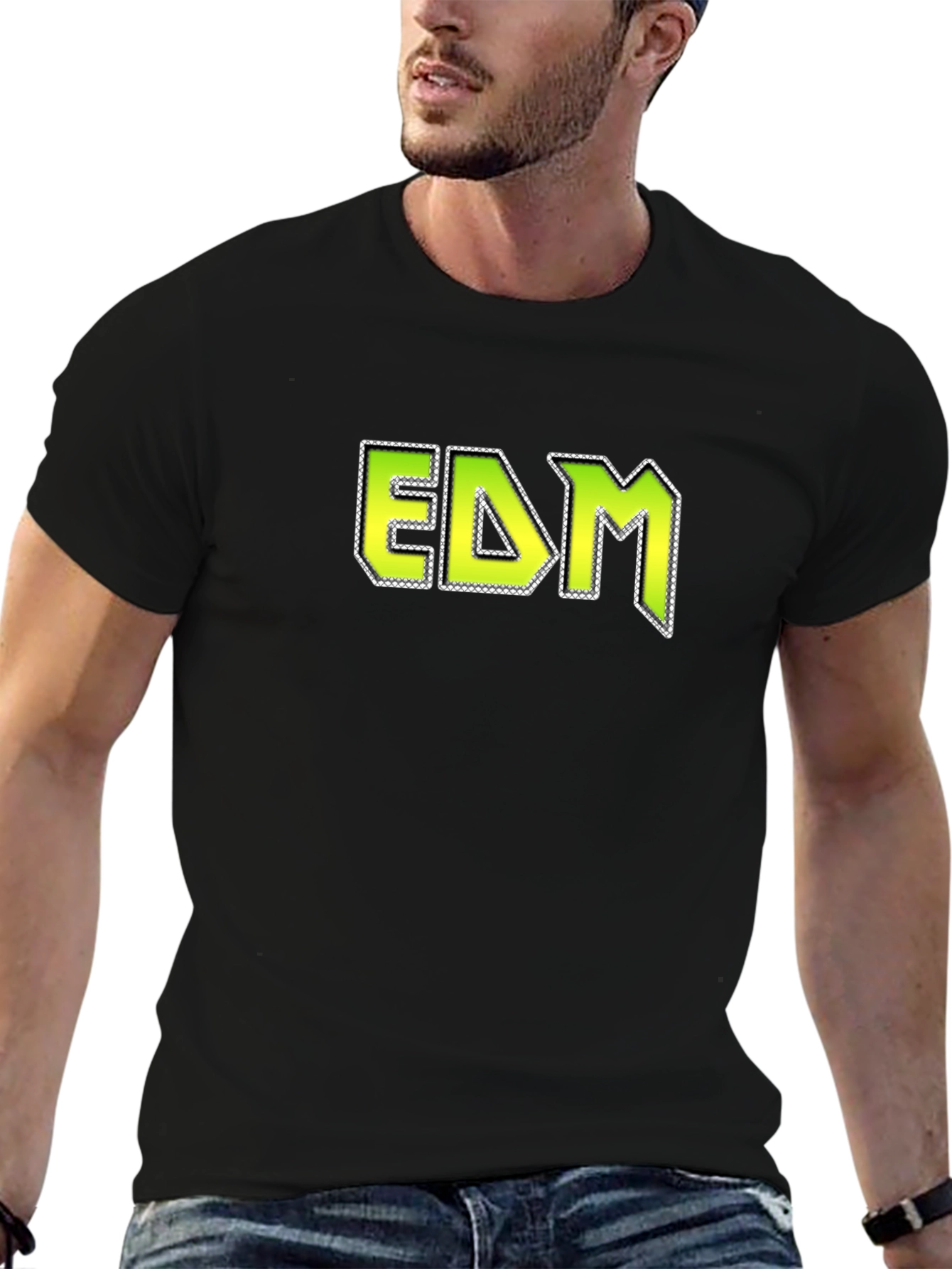 EDM Graphic T-Shirt - Black Cotton Blend Tee
