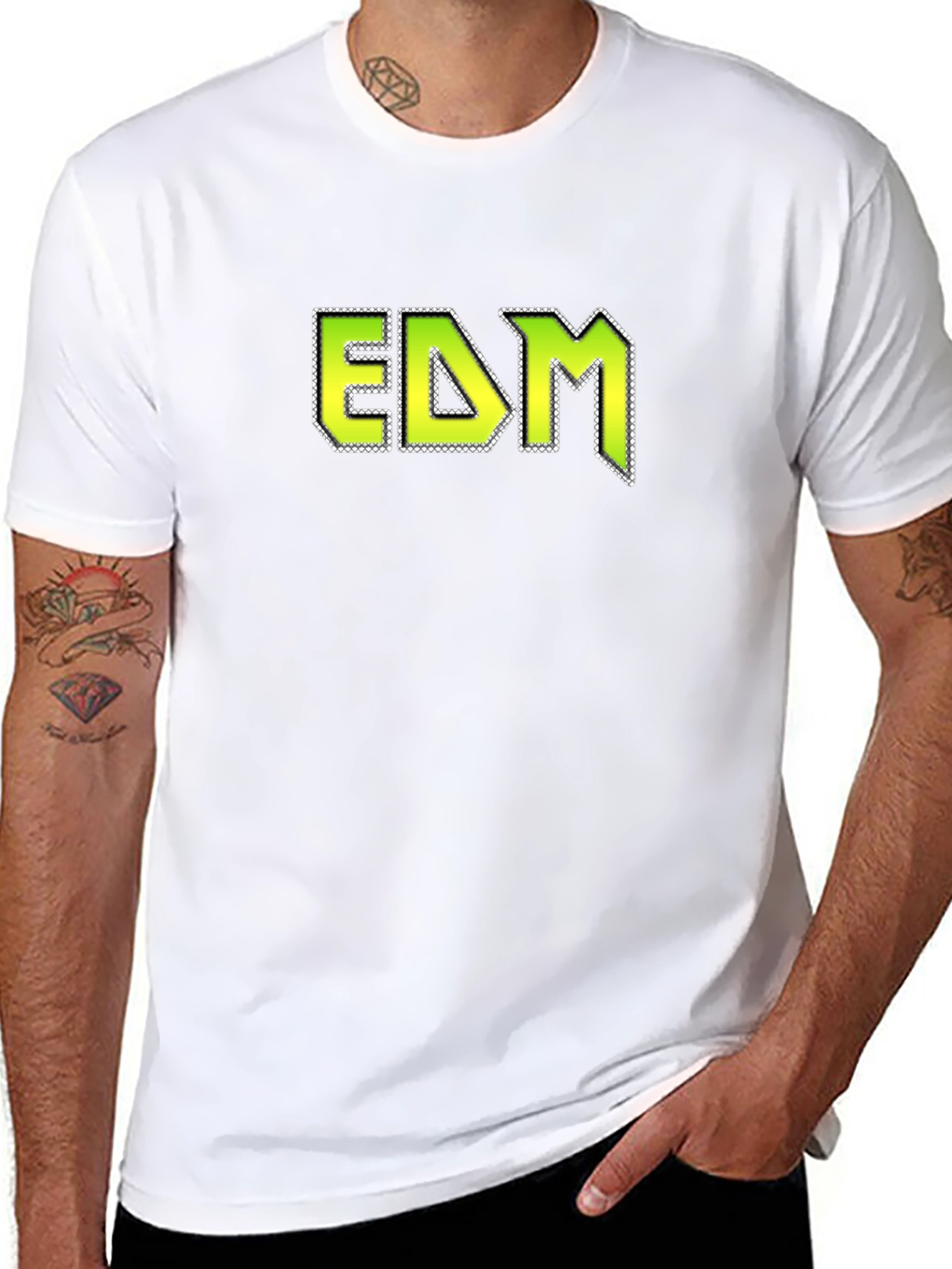 EDM Graphic T-Shirt - Black Cotton Blend Tee