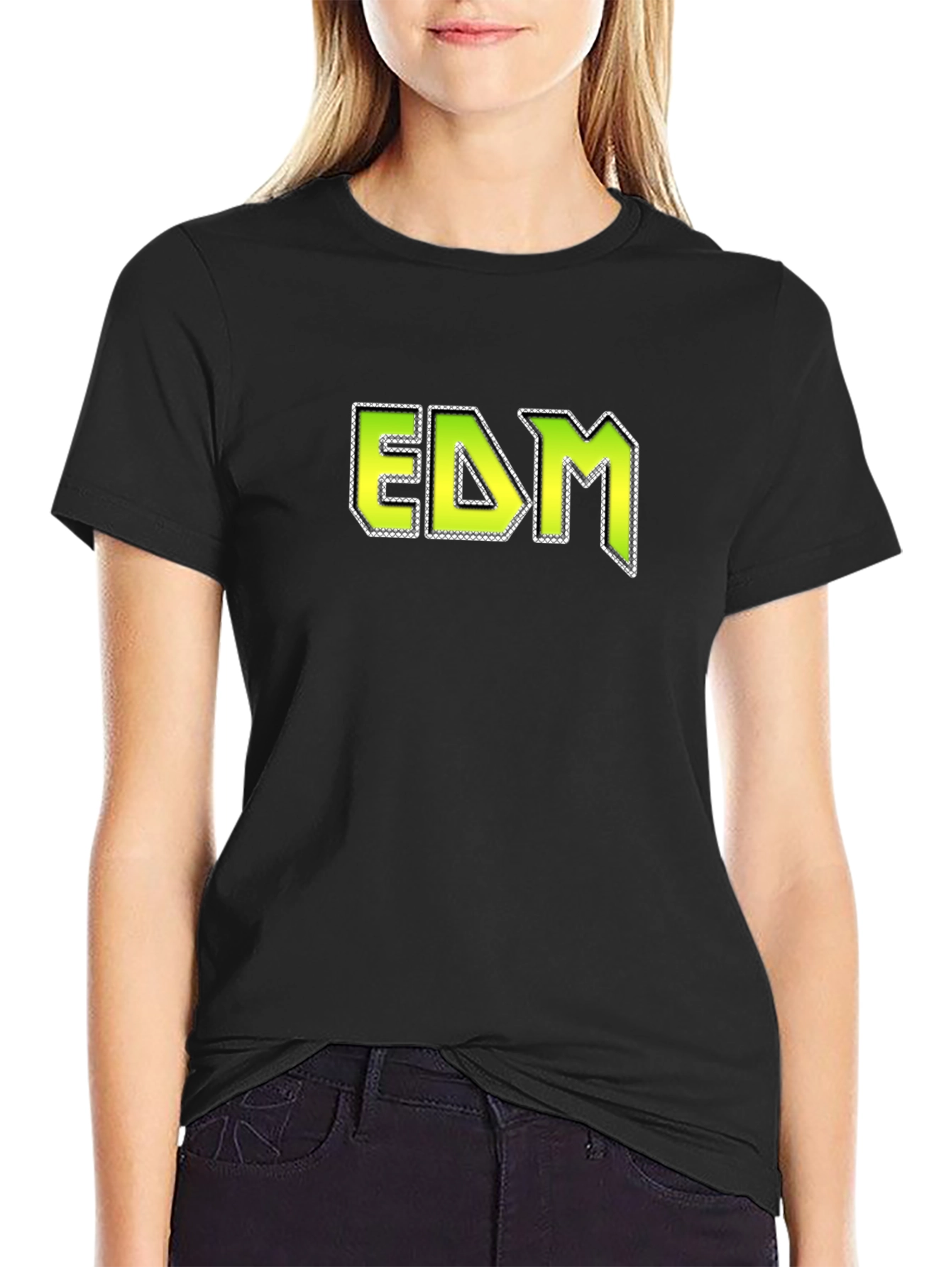 EDM Graphic T-Shirt - Black Cotton Blend Tee