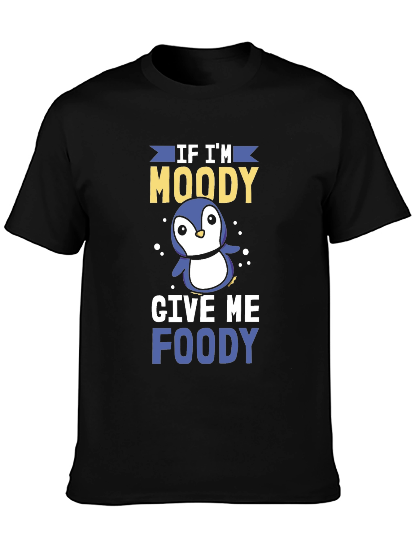 Moody Penguin Graphic Tee - Mens Black T-Shirt
