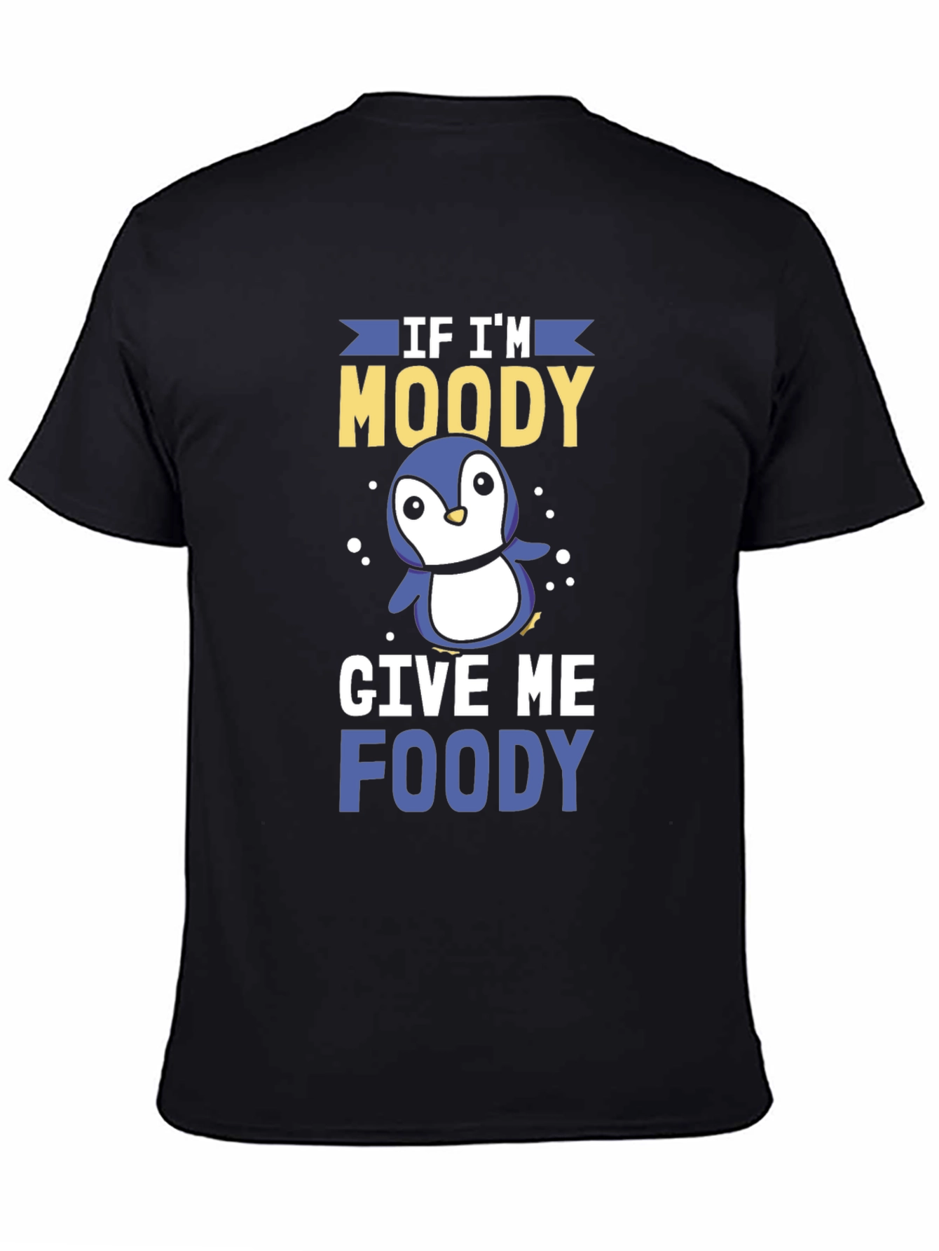 Moody Penguin Graphic Tee - Mens Black T-Shirt
