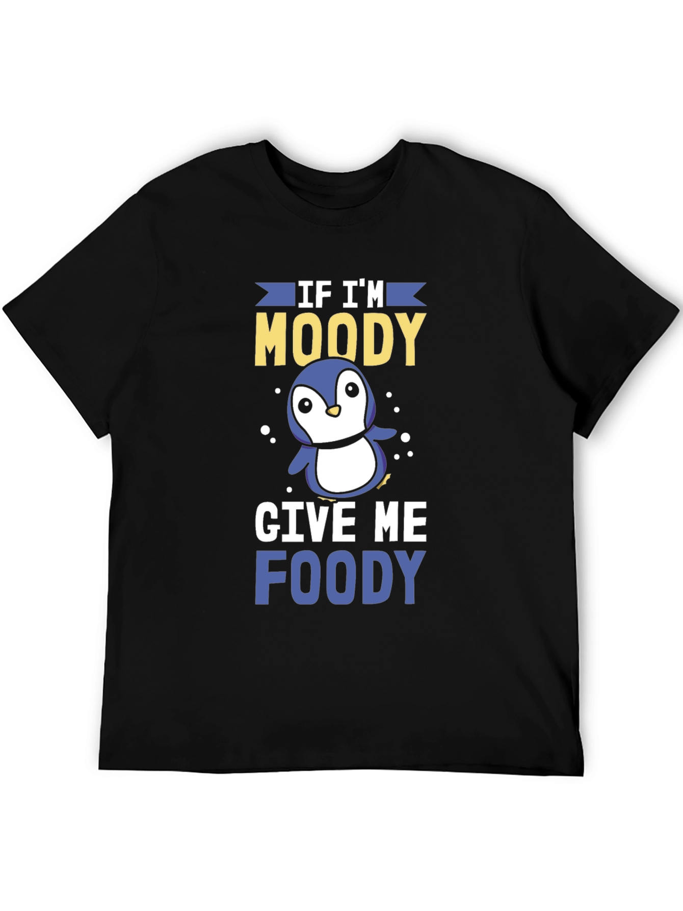 Moody Penguin Graphic Tee - Mens Black T-Shirt