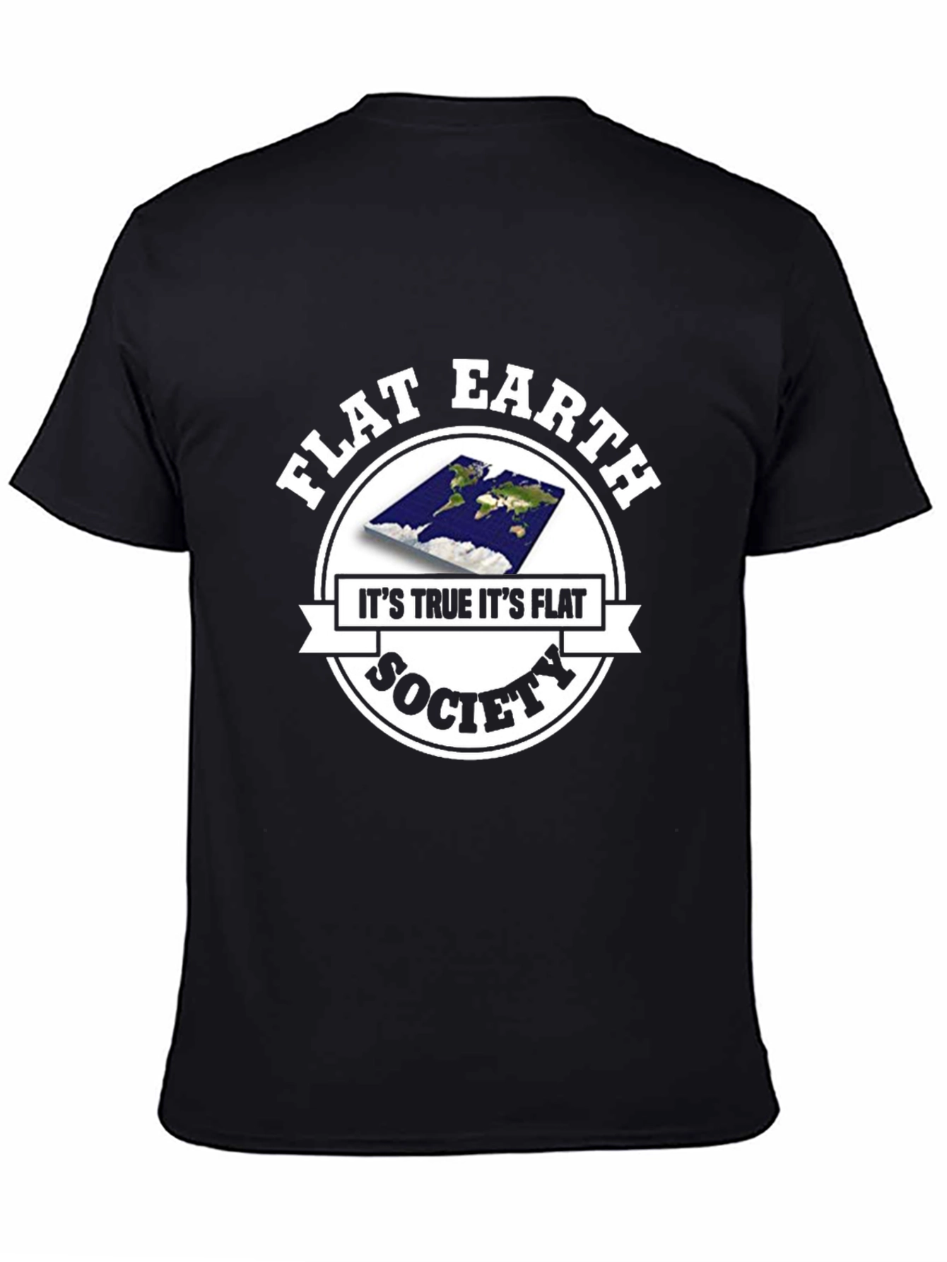 Flat Earth Society Mens Black T-Shirt
