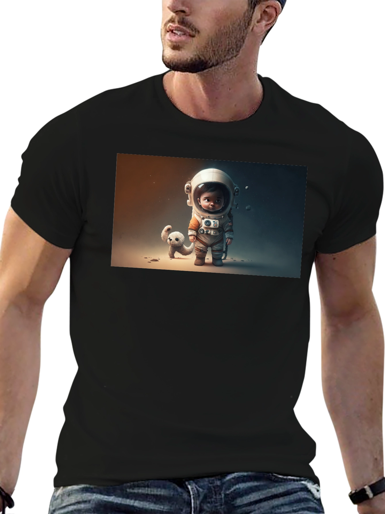 Astronaut & Friend Graphic Tee - Black