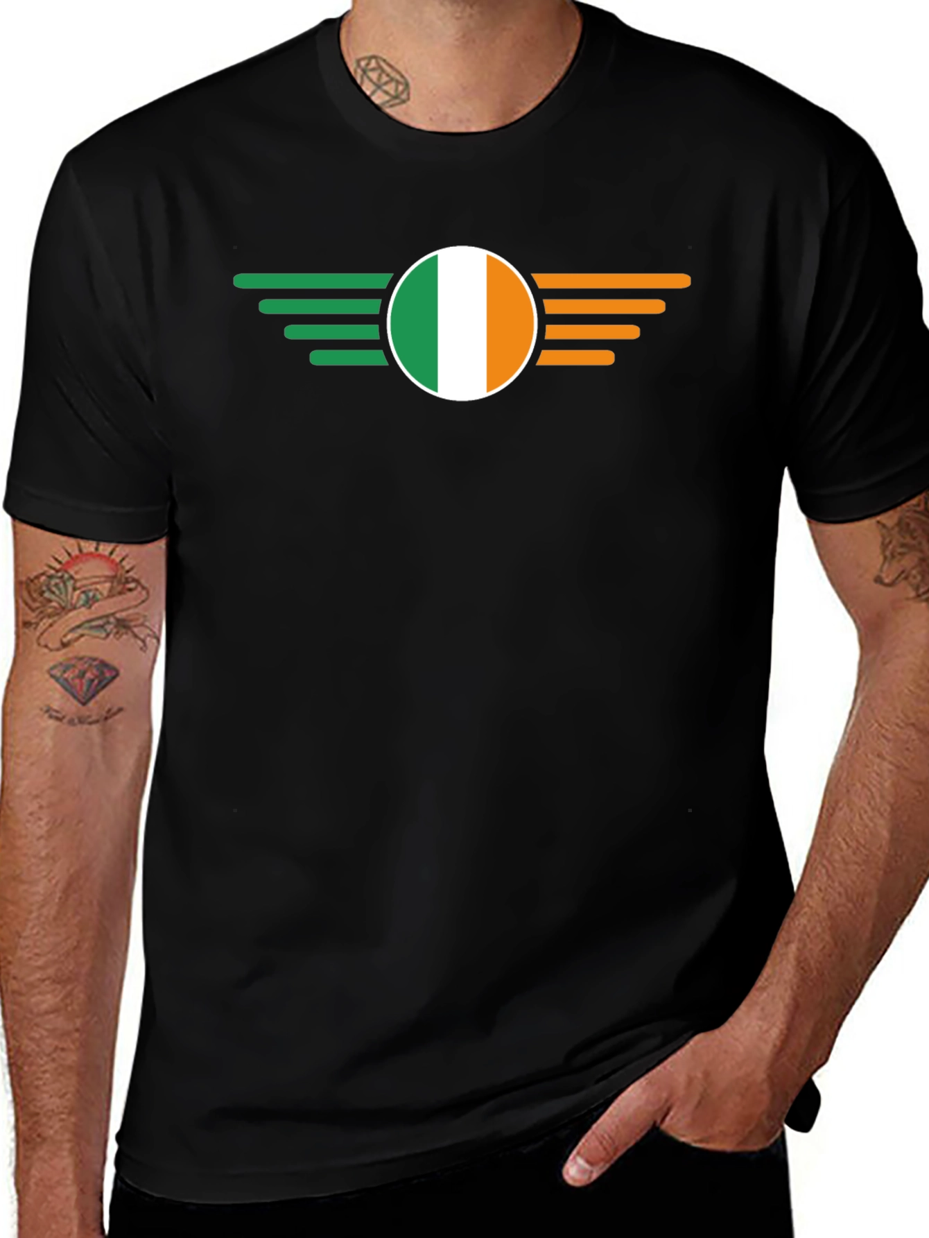 Ireland Flag Wing Black T-Shirt