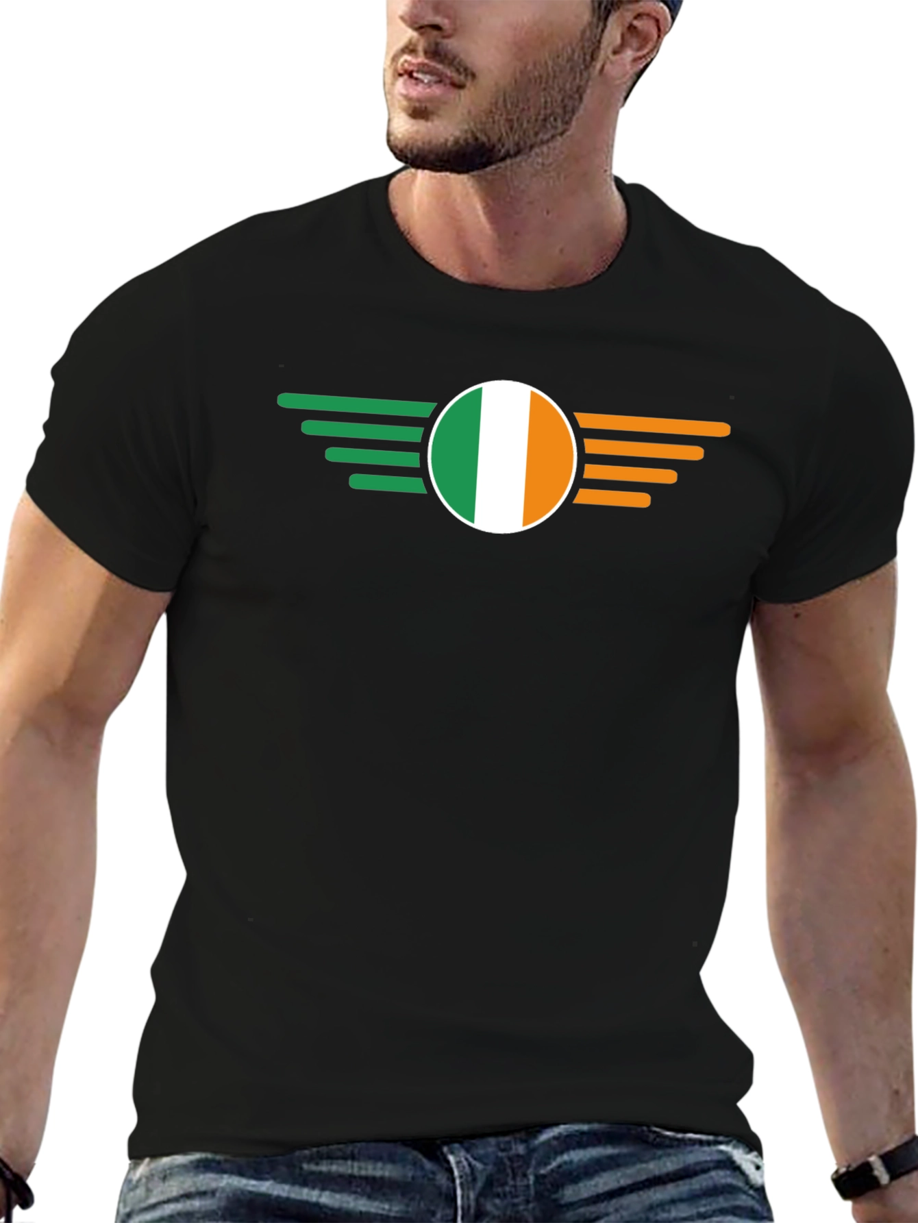 Ireland Flag Wing Black T-Shirt
