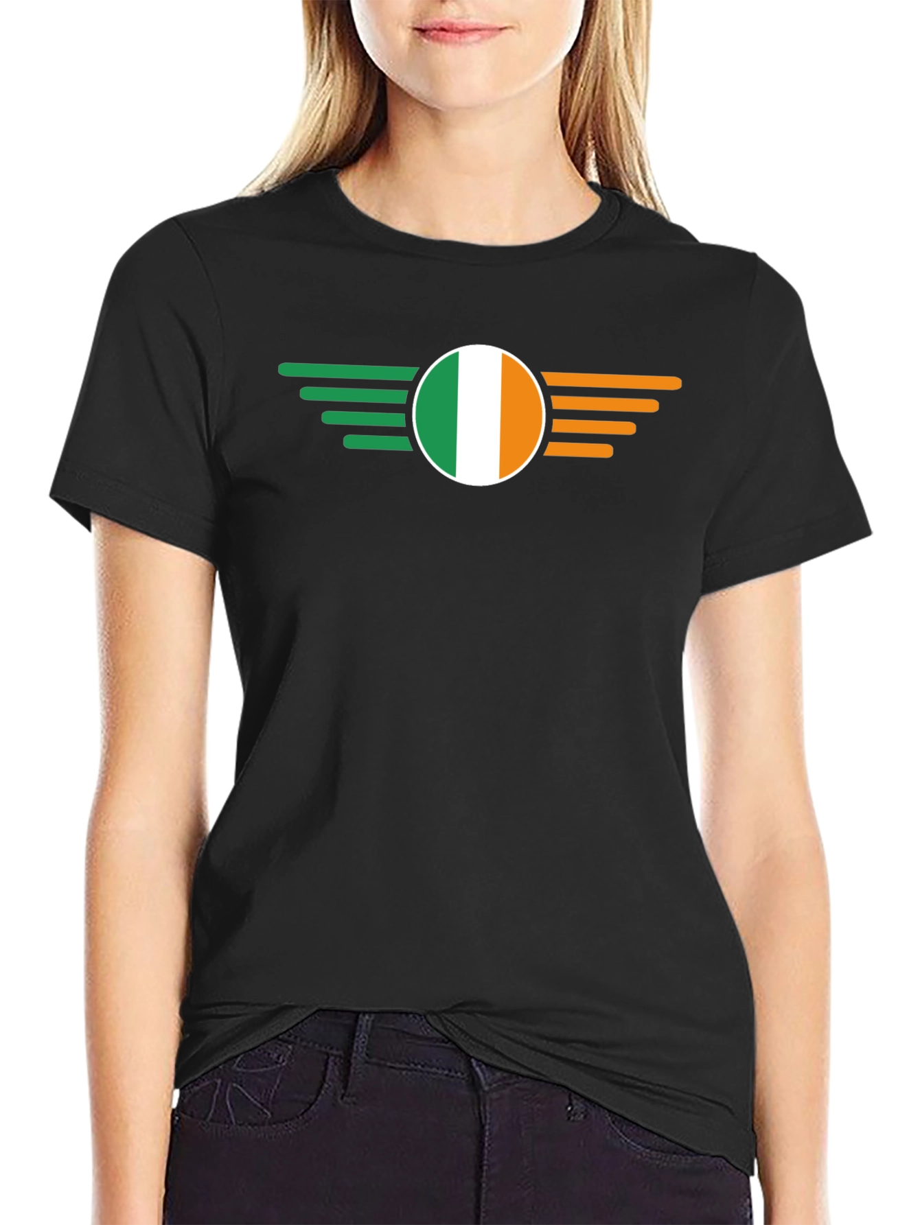 Ireland Flag Wing Black T-Shirt