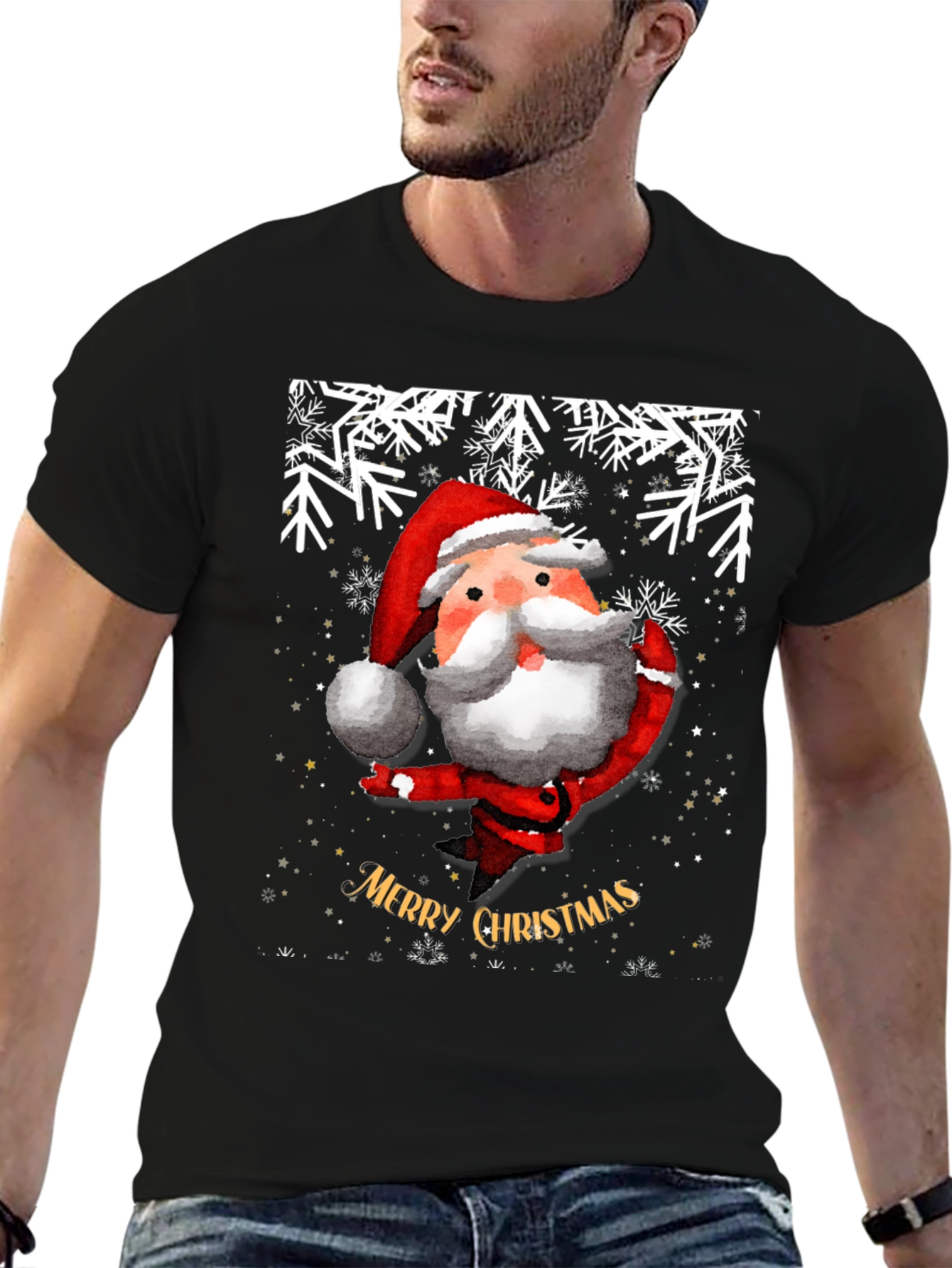 Festive Santa Christmas Graphic Tee