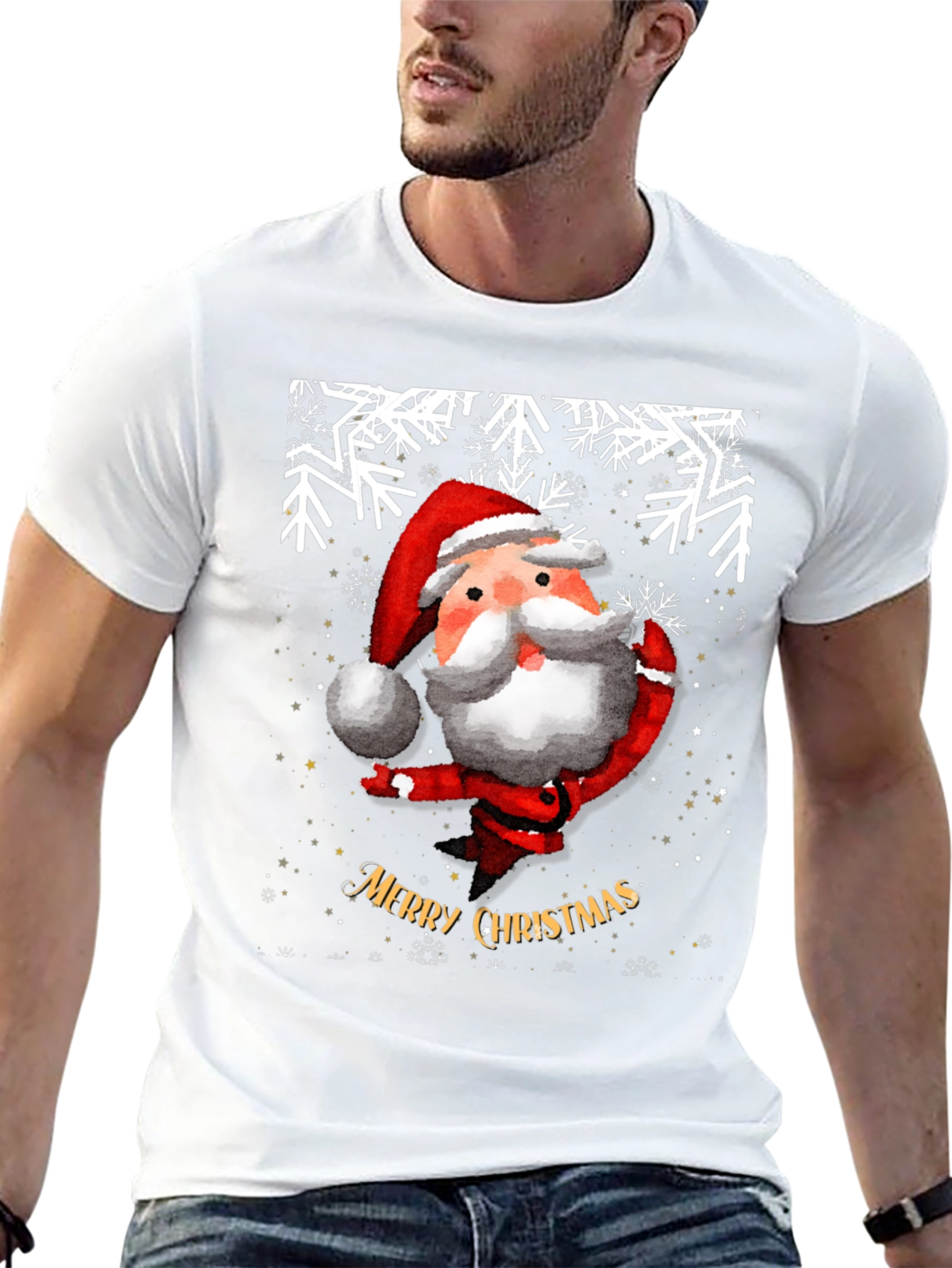 Festive Santa Christmas Graphic Tee