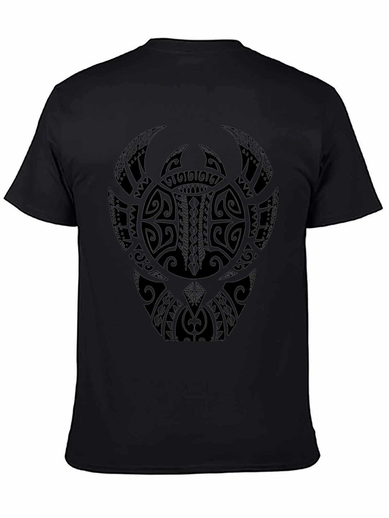 Tribal Turtle Graphic Print Black T-Shirt