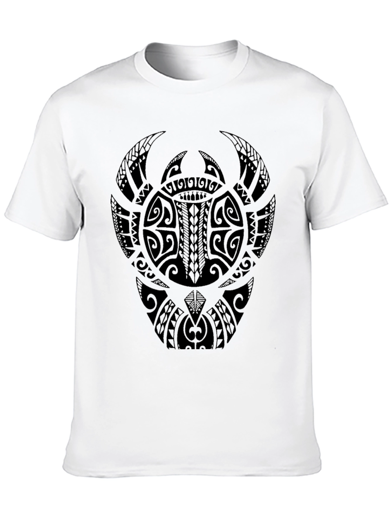 Tribal Turtle Graphic Print Black T-Shirt