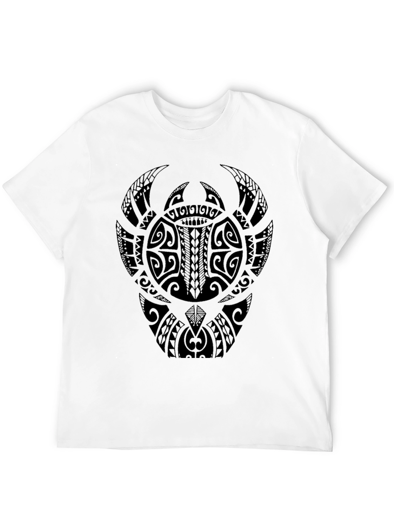 Tribal Turtle Graphic Print Black T-Shirt