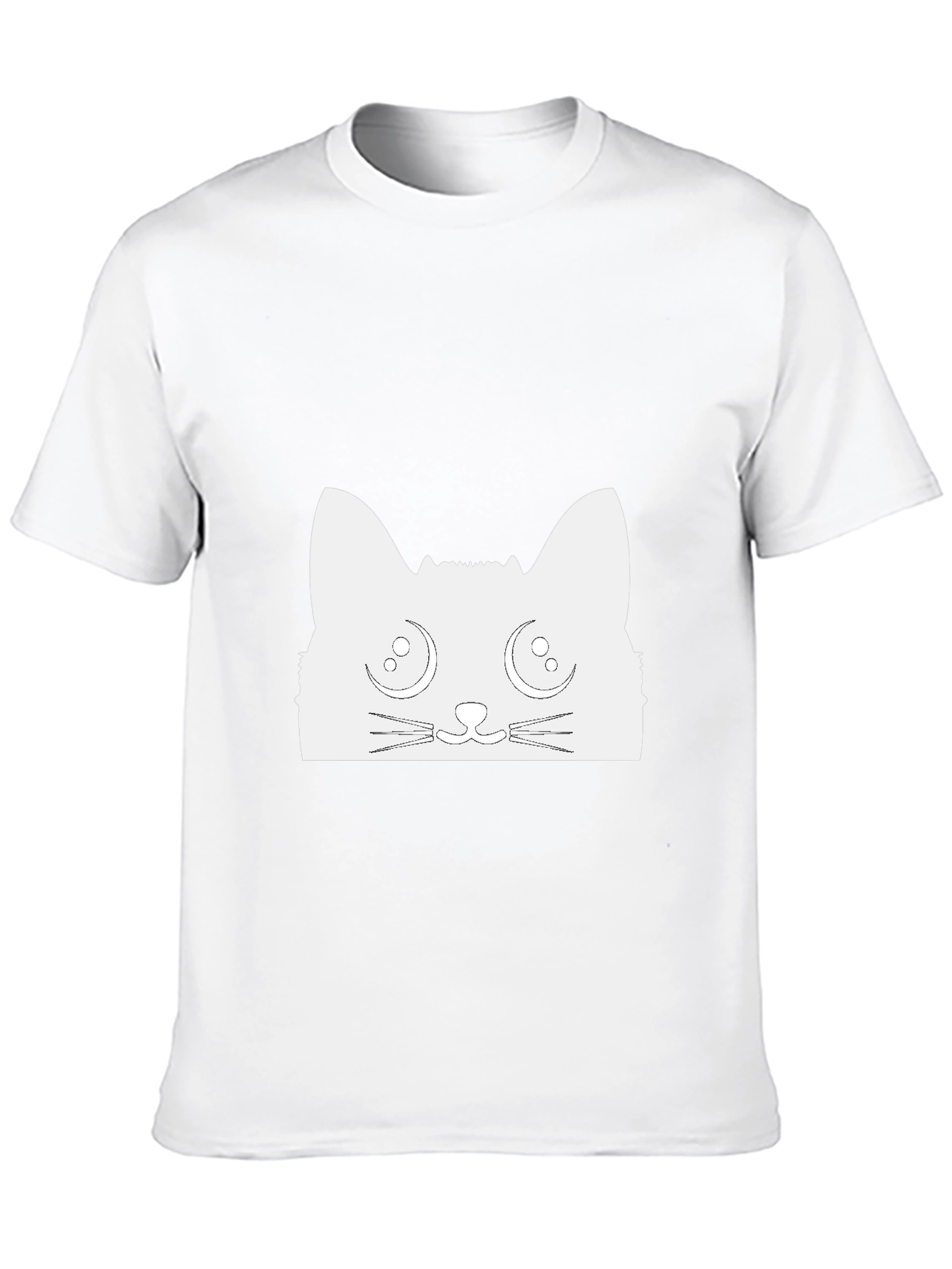 Cute Cat Graphic Tee - Black Cotton T-Shirt