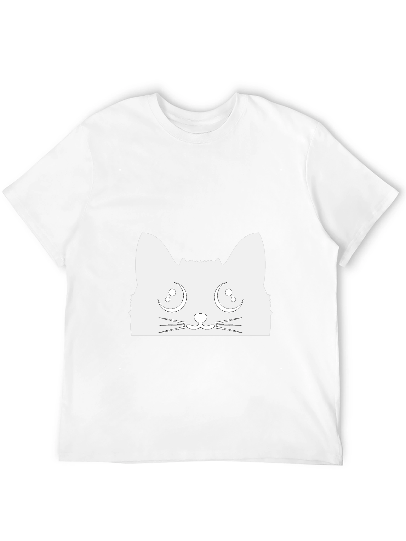 Cute Cat Graphic Tee - Black Cotton T-Shirt