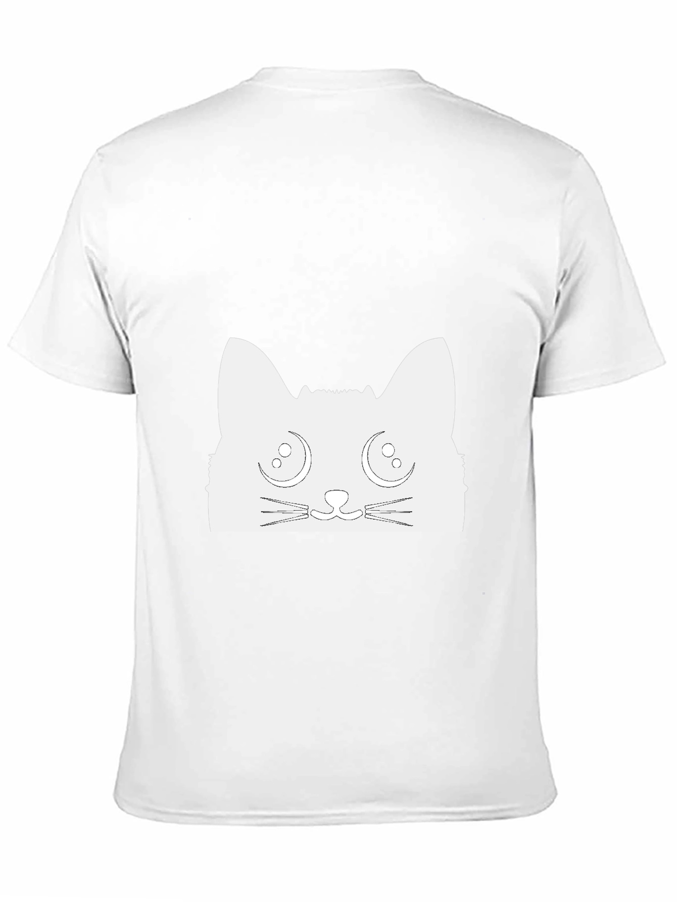 Cute Cat Graphic Tee - Black Cotton T-Shirt