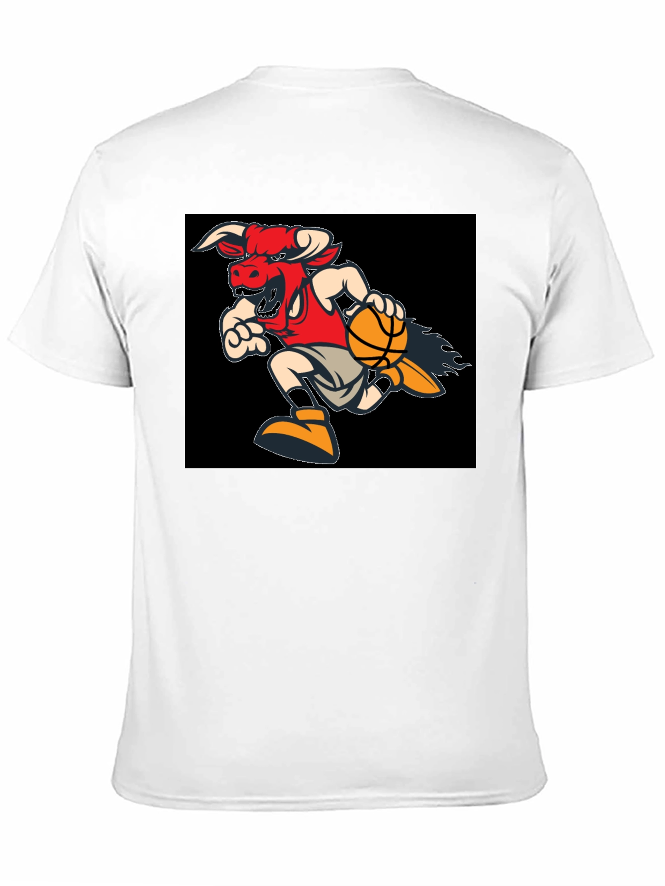 Fiery Bulls Basketball Black T-Shirt