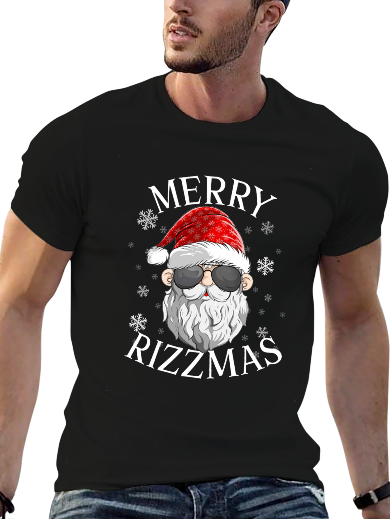 Merry Rizzmas Santa Graphic T-Shirt