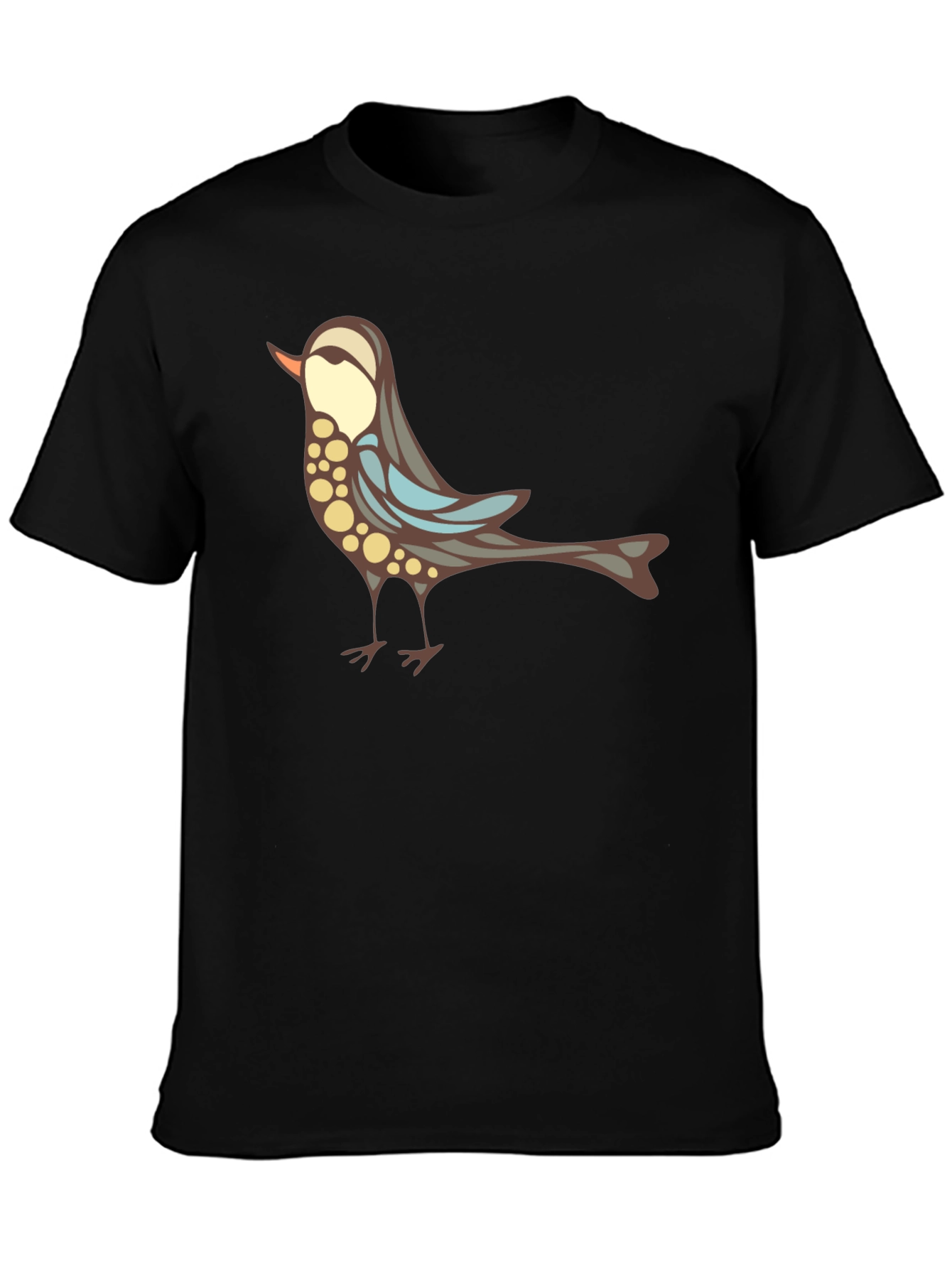 Stylish Bird Graphic Black T-Shirt