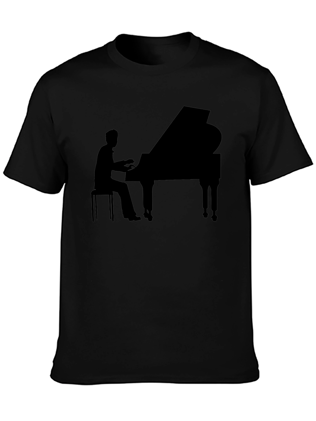 Grand Piano Player Graphic Tee - Black
