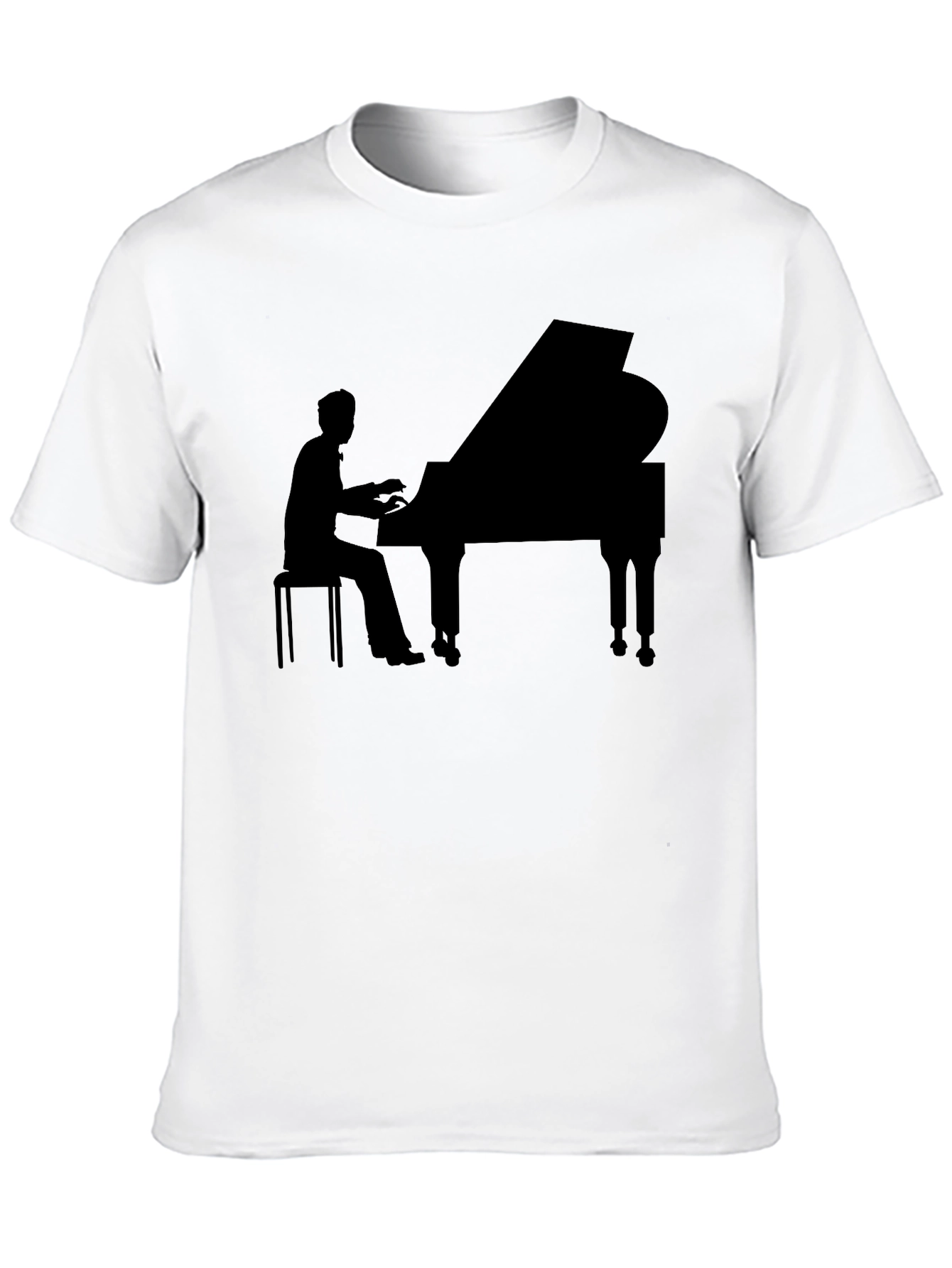 Grand Piano Player Graphic Tee - Black