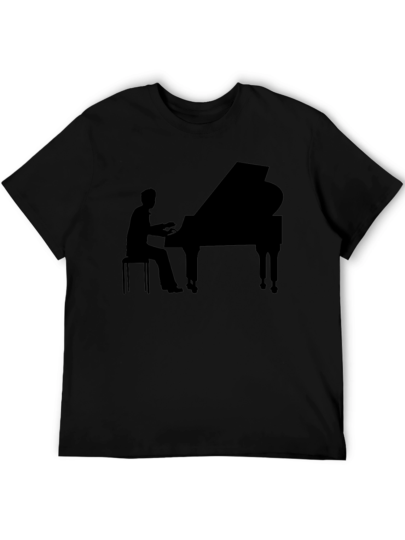 Grand Piano Player Graphic Tee - Black
