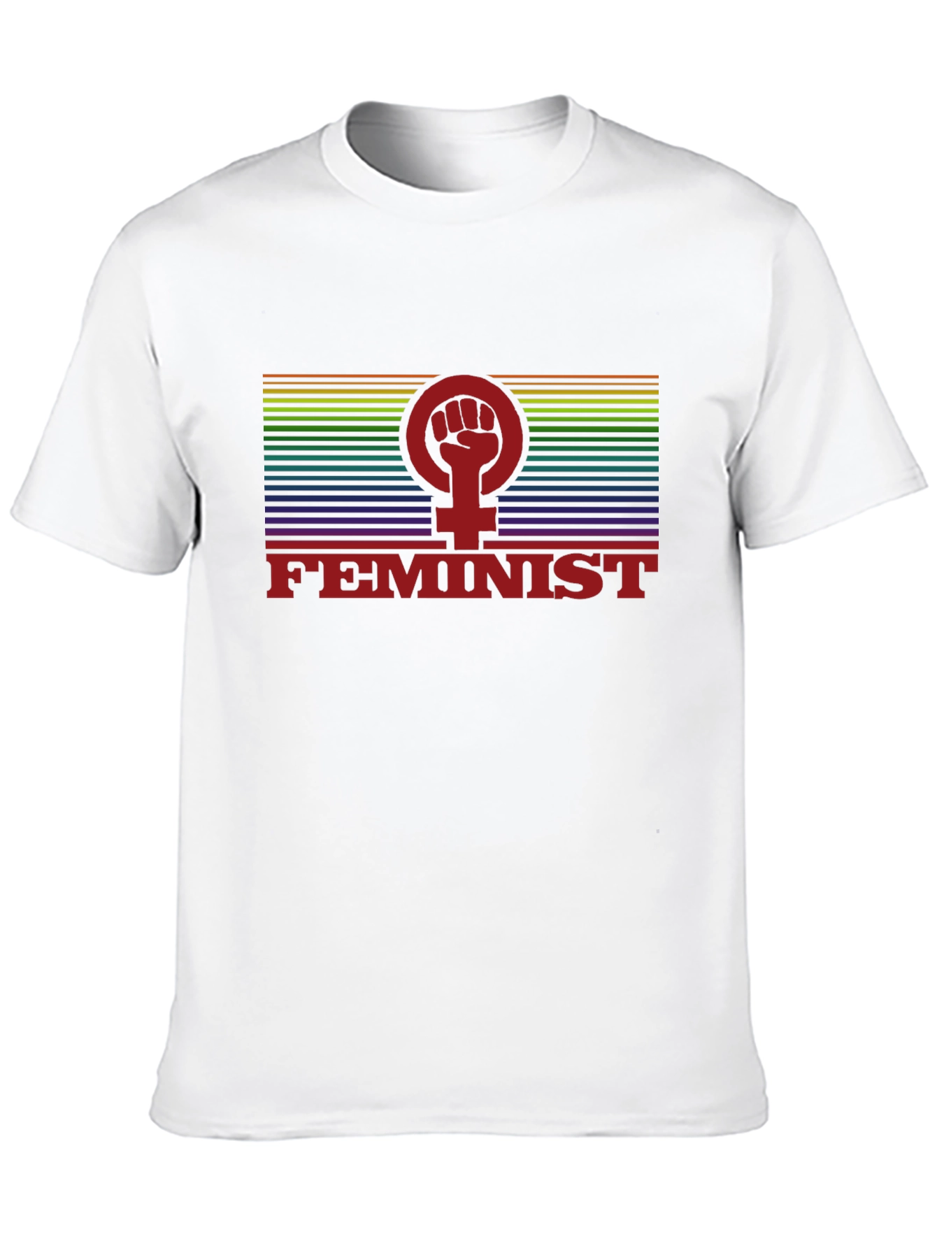 Feminist Rainbow Pride Fist T-Shirt - Black