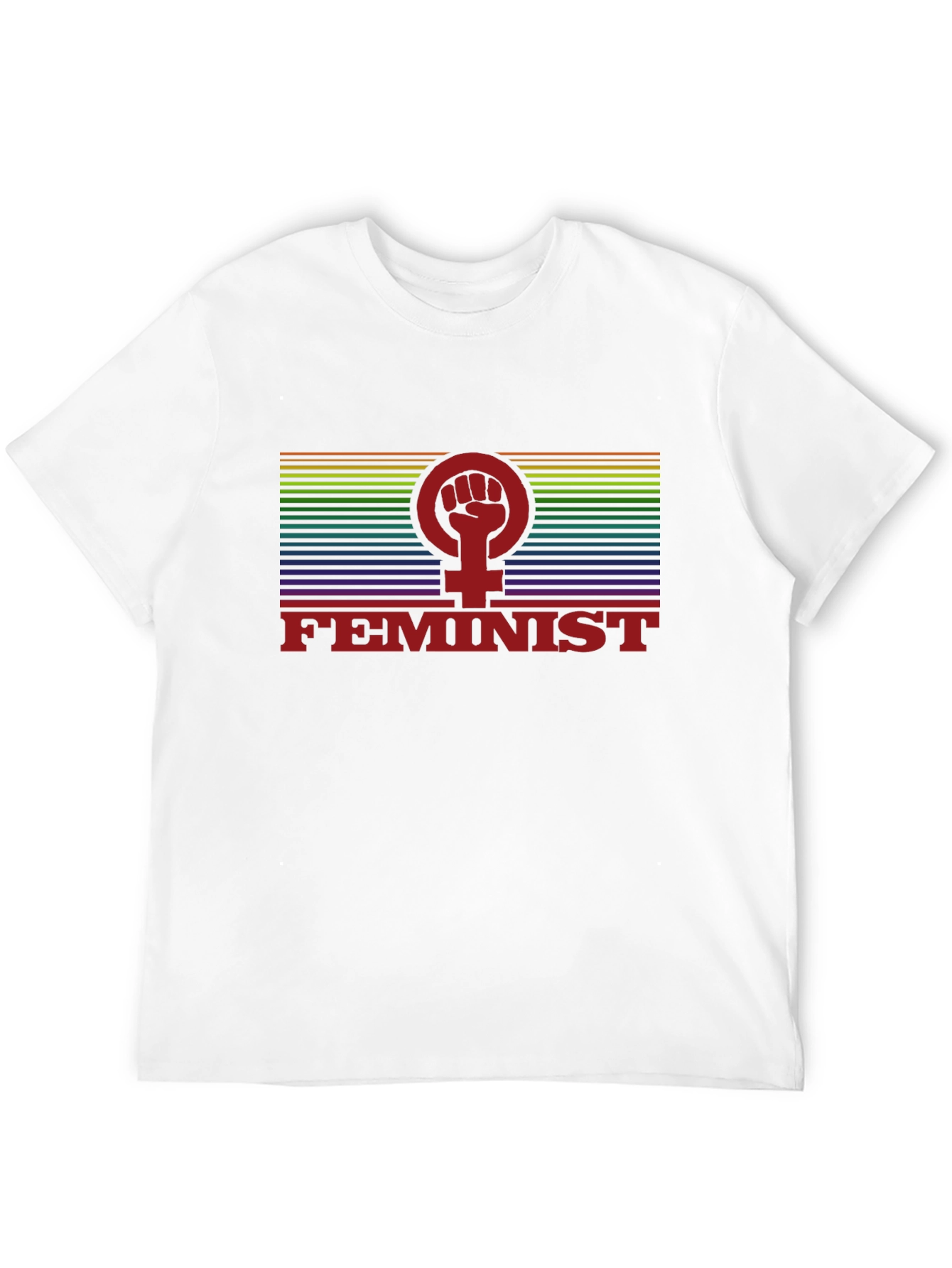 Feminist Rainbow Pride Fist T-Shirt - Black