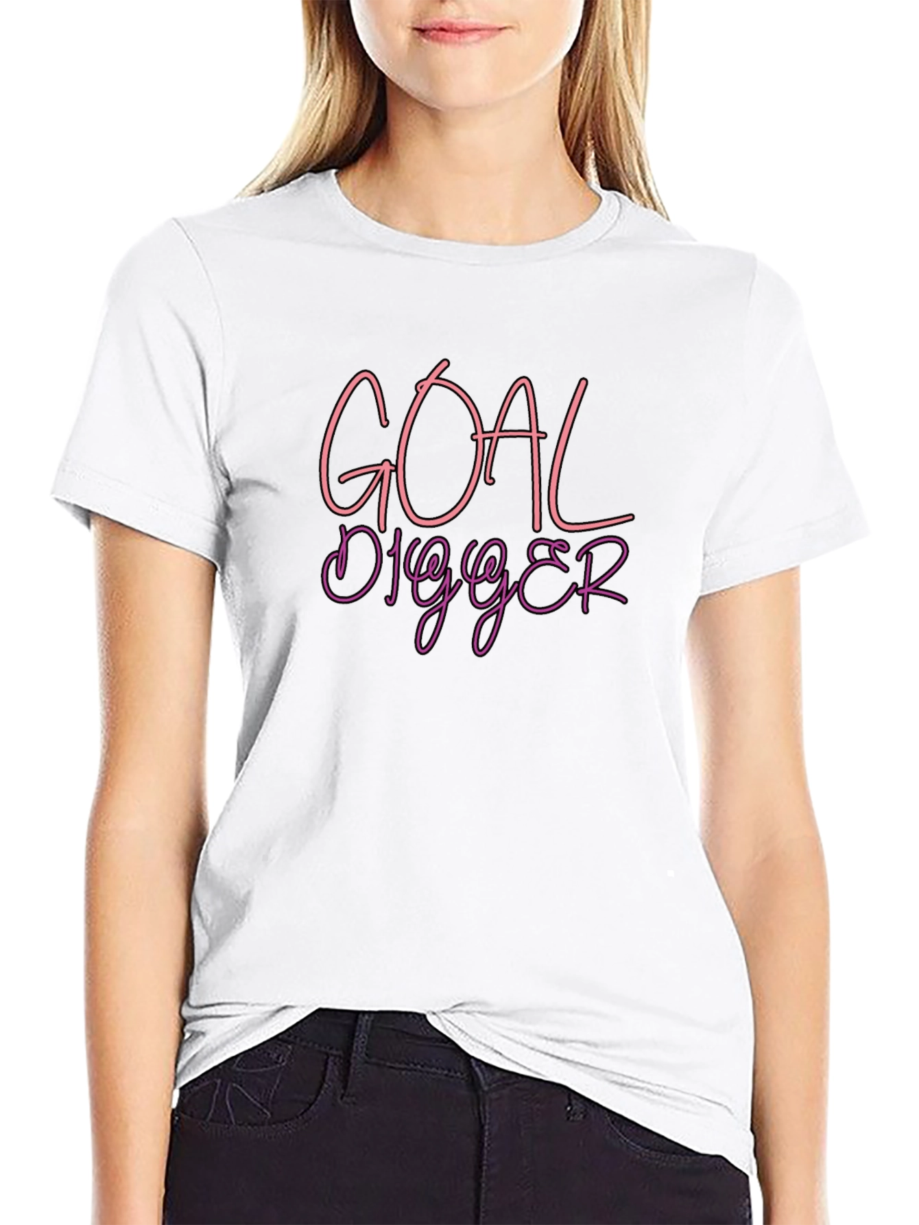Goal Digger Tee - Black Crew Neck